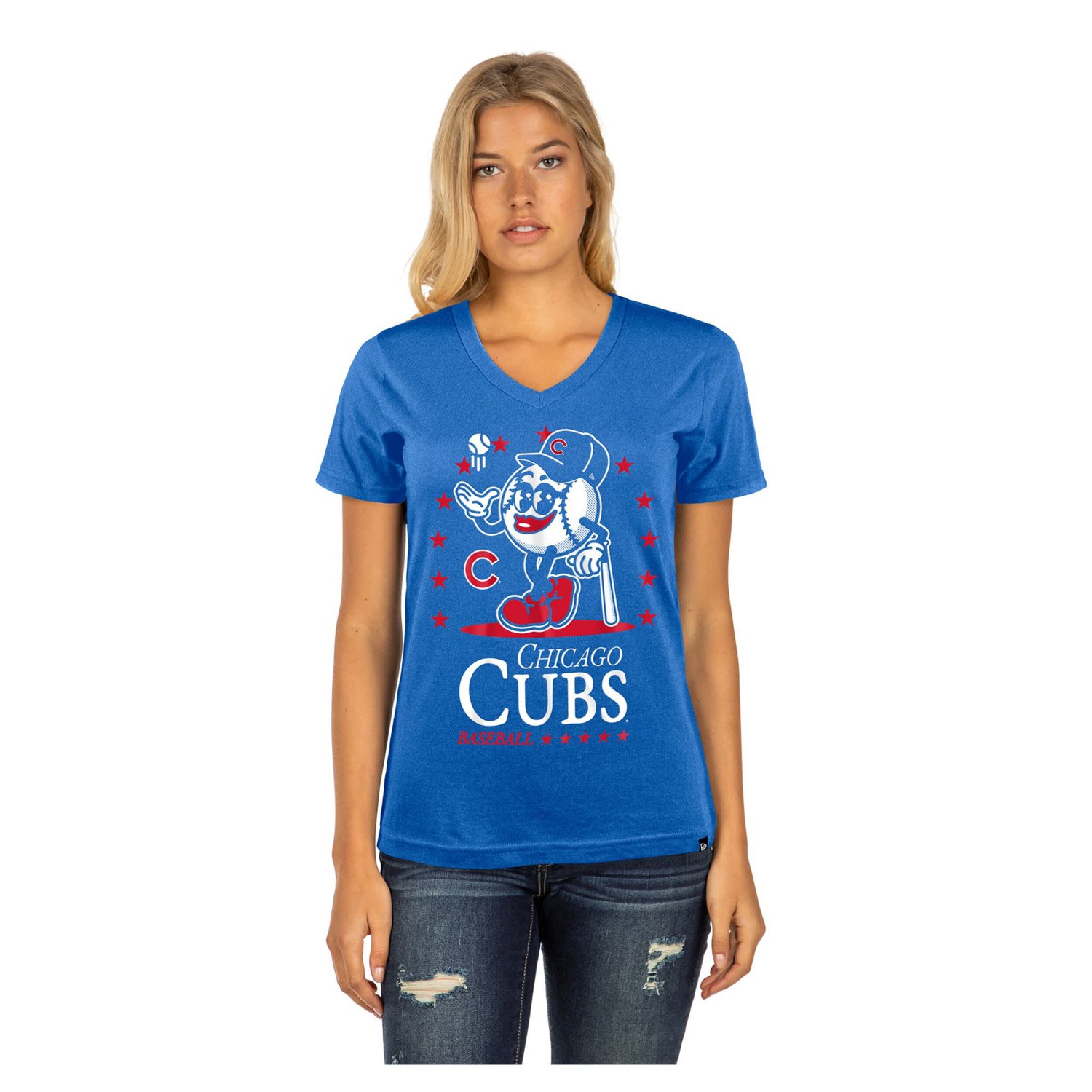 New Era Chicago Cubs Little Miss 2 V-Neck T-Shirt - view number 4
