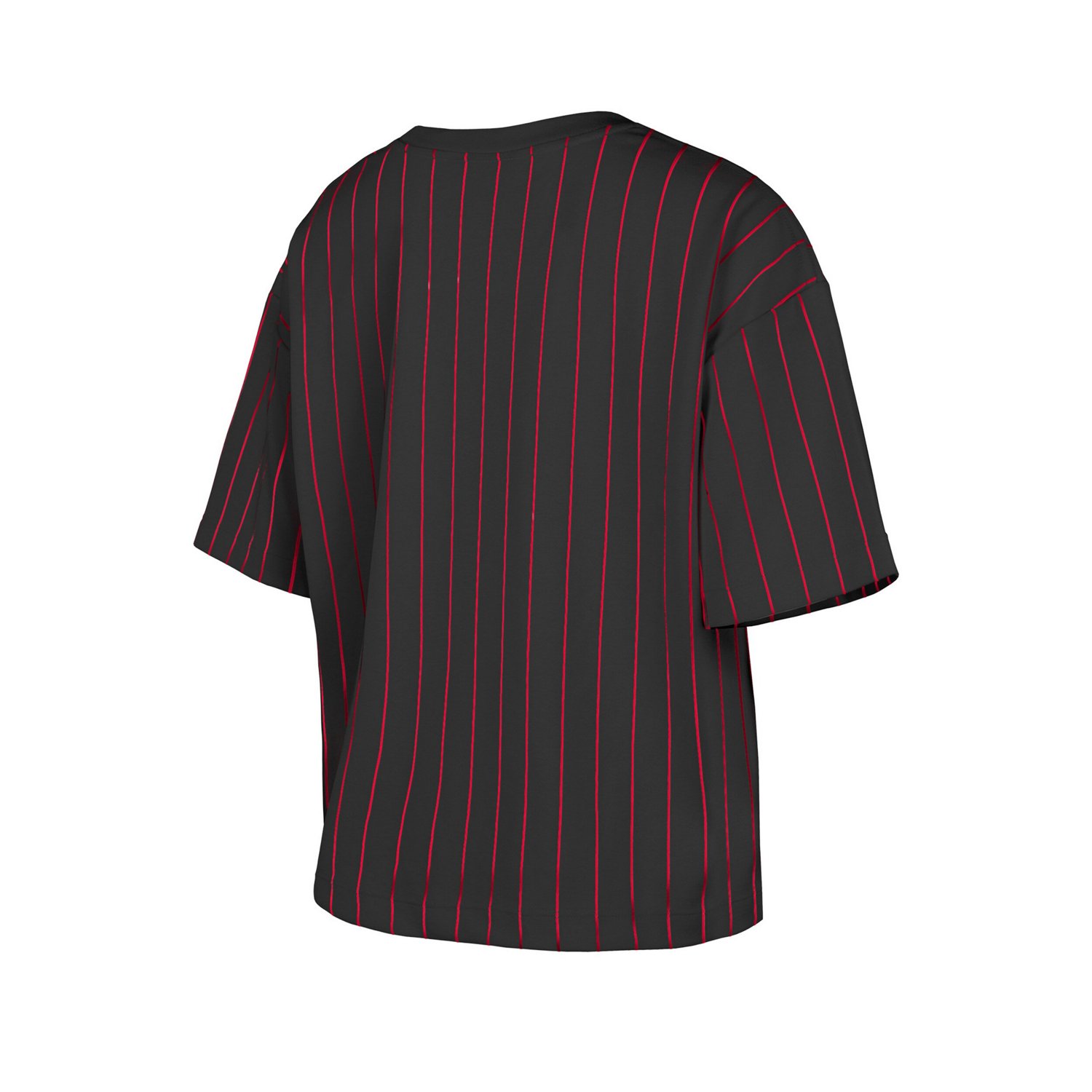 New Era Cincinnati Reds Cooperstown Collection Multiplier Pinstripe Cropped T-Shirt                                              - view number 3