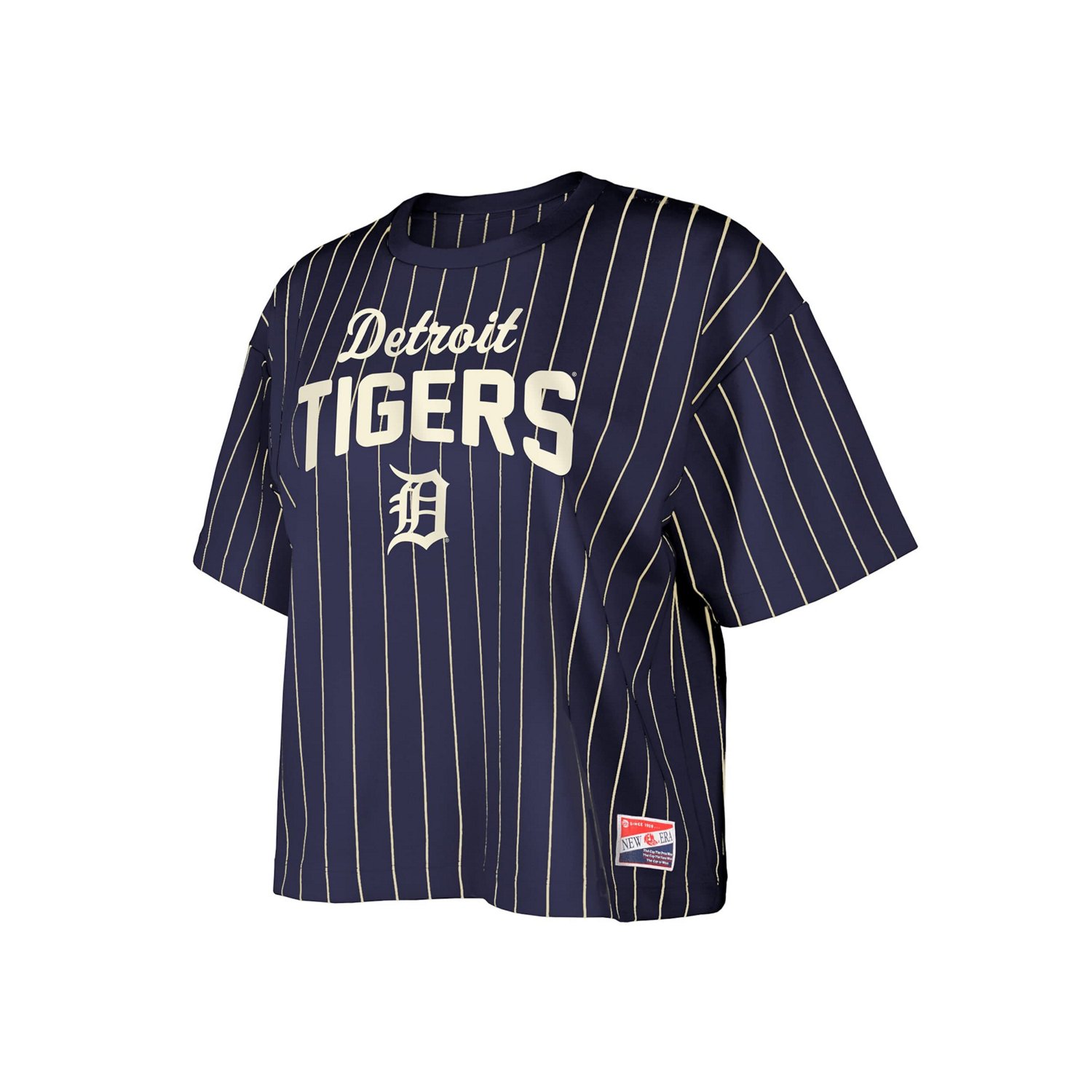 New Era Detroit Tigers Cooperstown Collection Multiplier Pinstripe Cropped T-Shirt                                               - view number 2