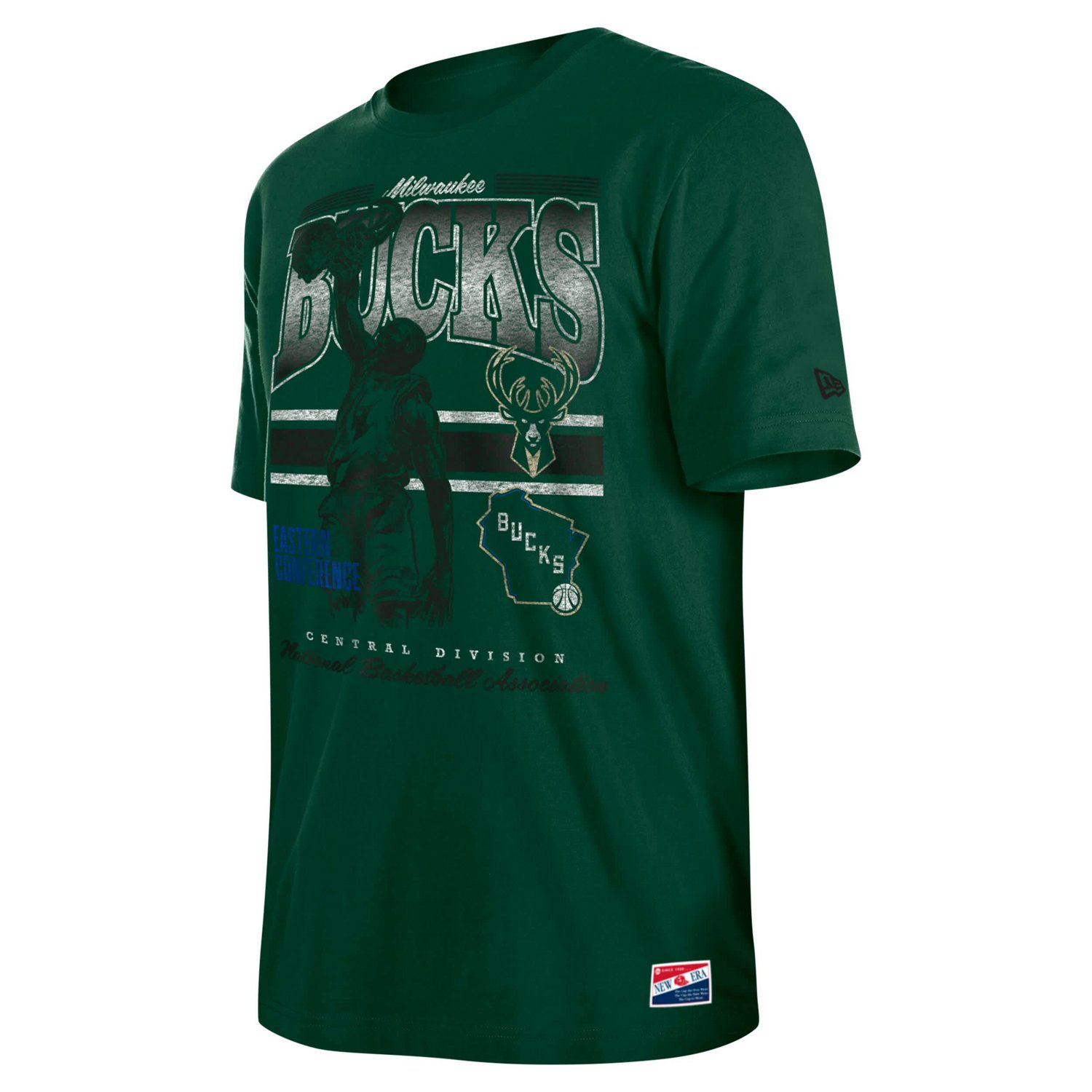 New Era Hunter Milwaukee Bucks Enzyme Wash Oversized T-Shirt - view number 2