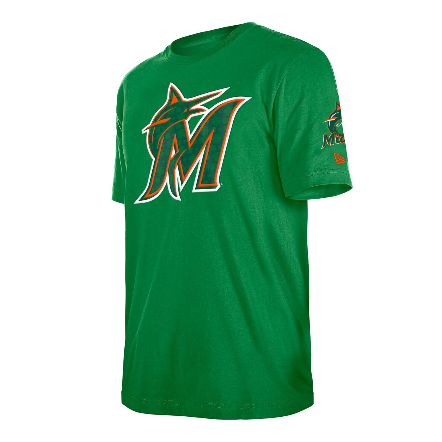 New Era Kelly Miami Marlins St Patrick's Day Shamrock Fill T-Shirt