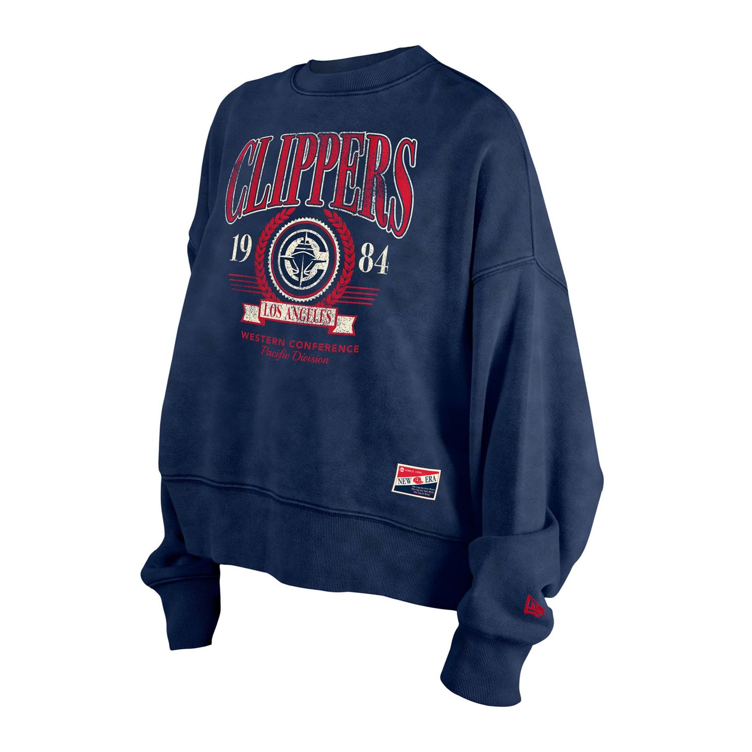 New Era LA Clippers Hardwood Classics Enzyme Wash Oversized Boxy Pullover Sweatshirt - view number 2