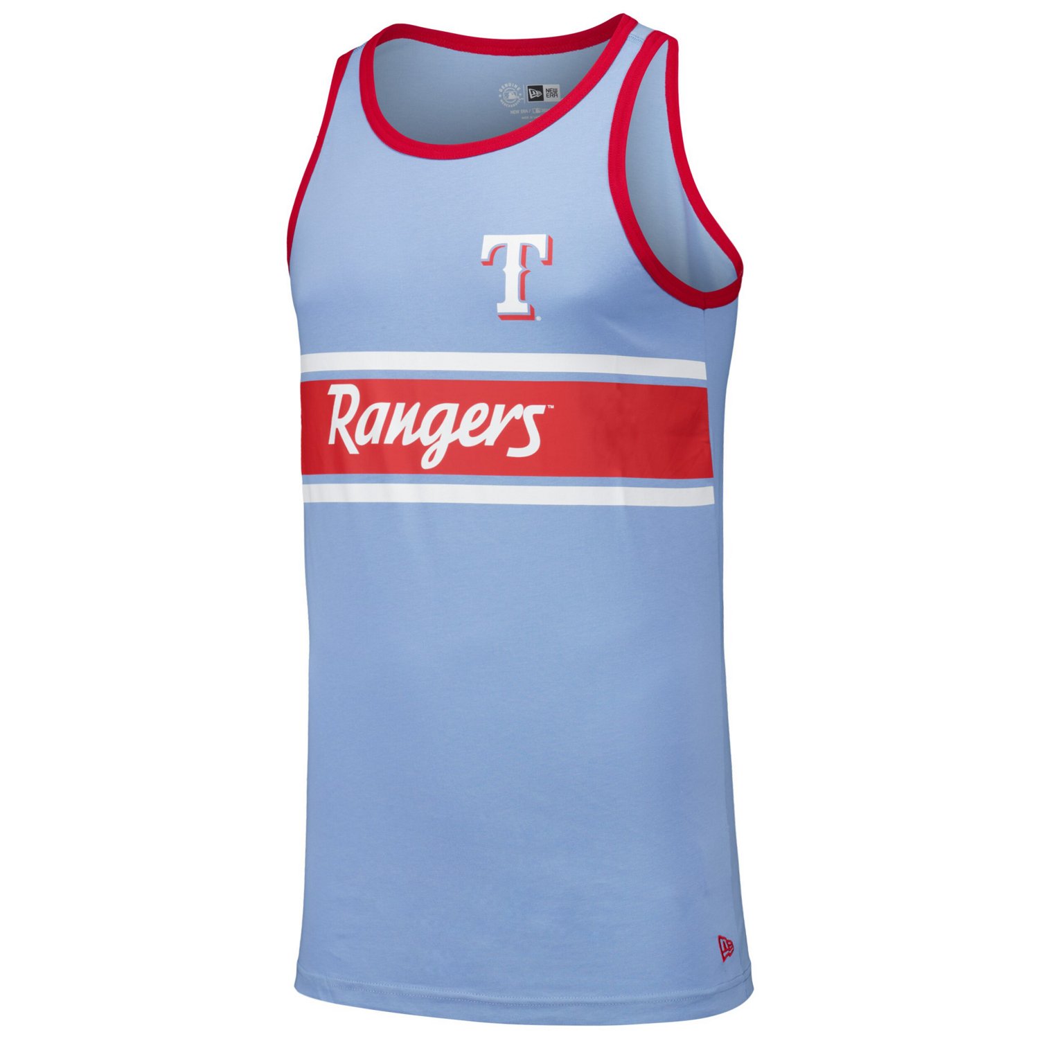 New Era Light Texas Rangers Jersey Ringer Tank Top - view number 2