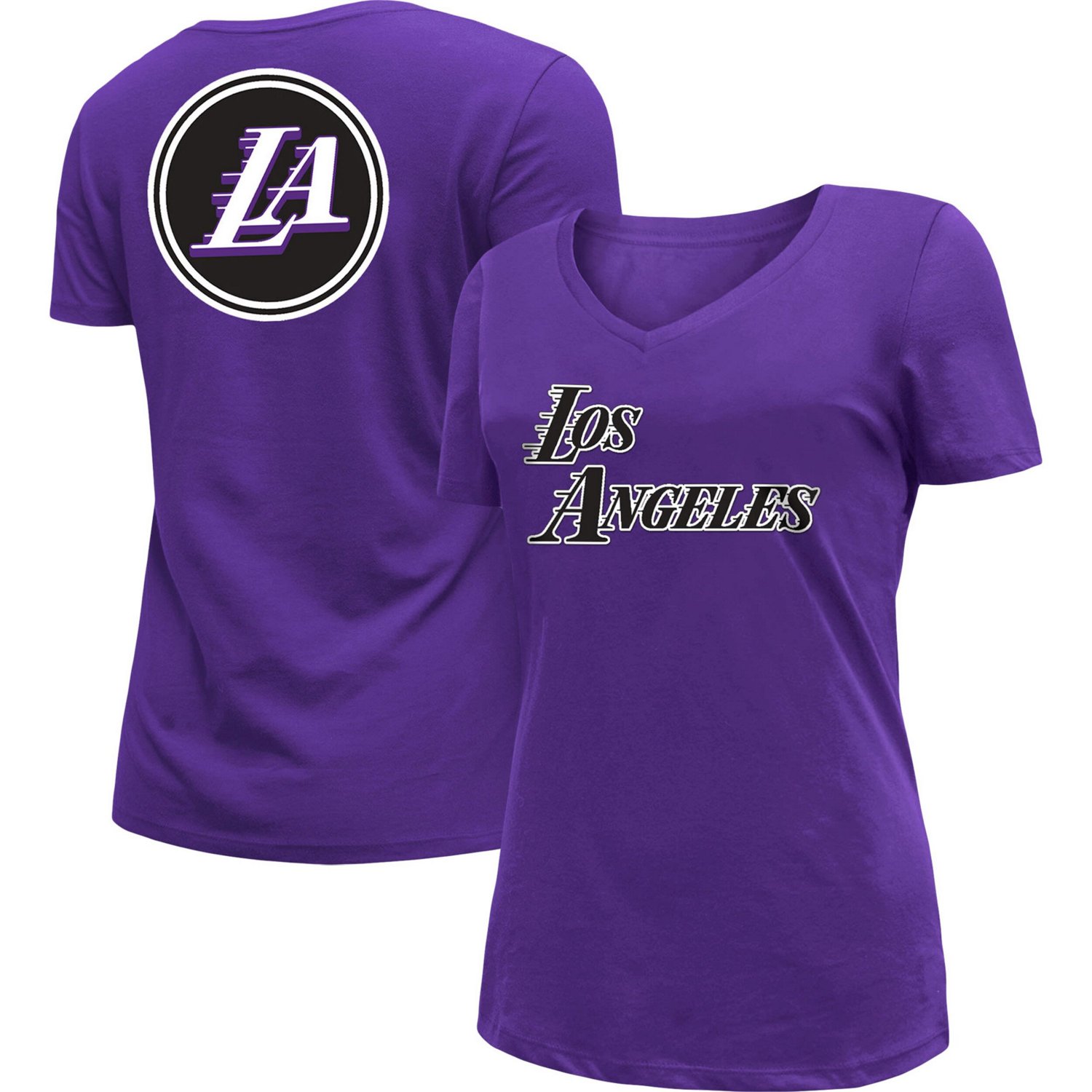 New Era Los Angeles Lakers 2022/23 City Edition V-Neck T-Shirt                                                                   - view number 1