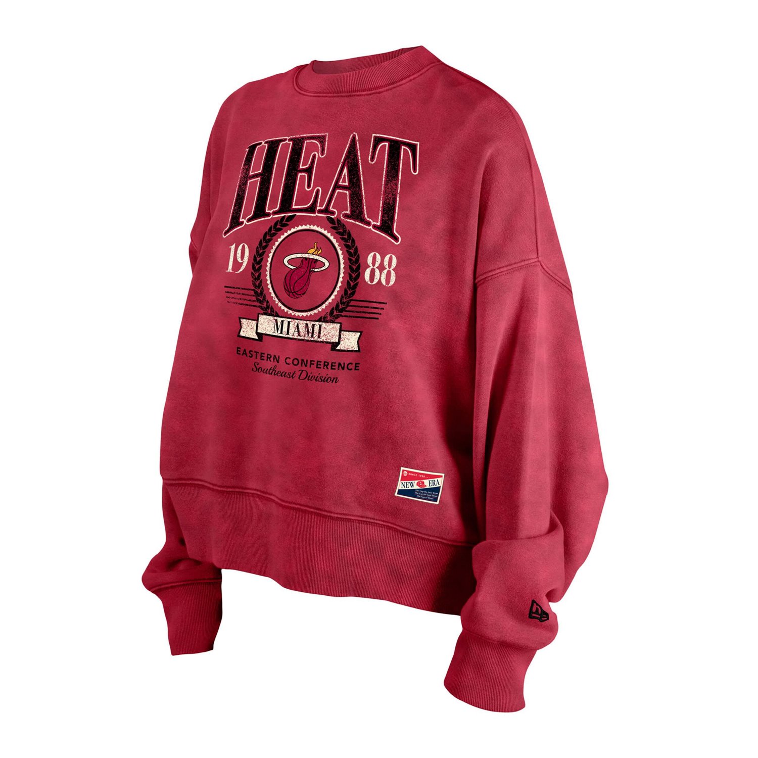 New Era Miami Heat Hardwood Classics Enzyme Wash Oversized Boxy Pullover Sweatshirt - view number 2