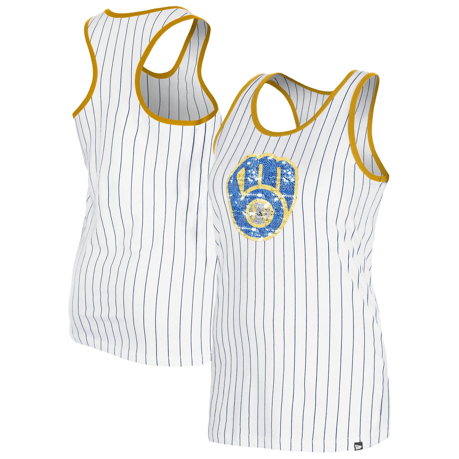 New Era Milwaukee Brewers Gameday Pinstripe Tank Top                                                                            