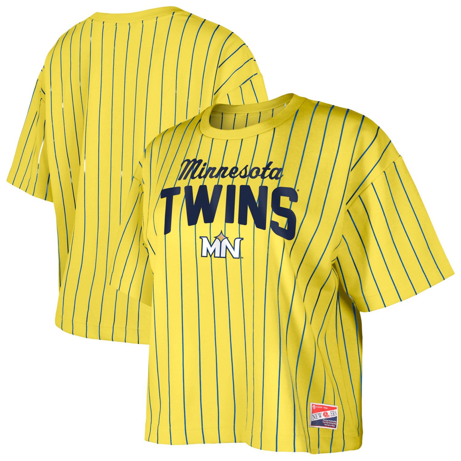 New Era Minnesota Twins City Connect Multiplier Pinstripe Cropped T-Shirt - view number 3