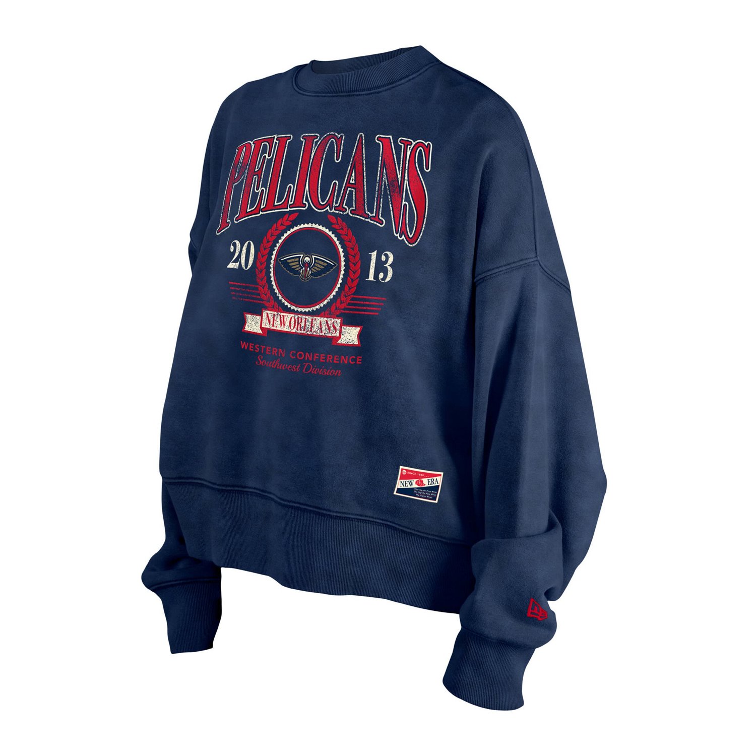 New Era New Orleans Pelicans Hardwood Classics Enzyme Wash Oversized Boxy Pullover Sweatshirt - view number 2
