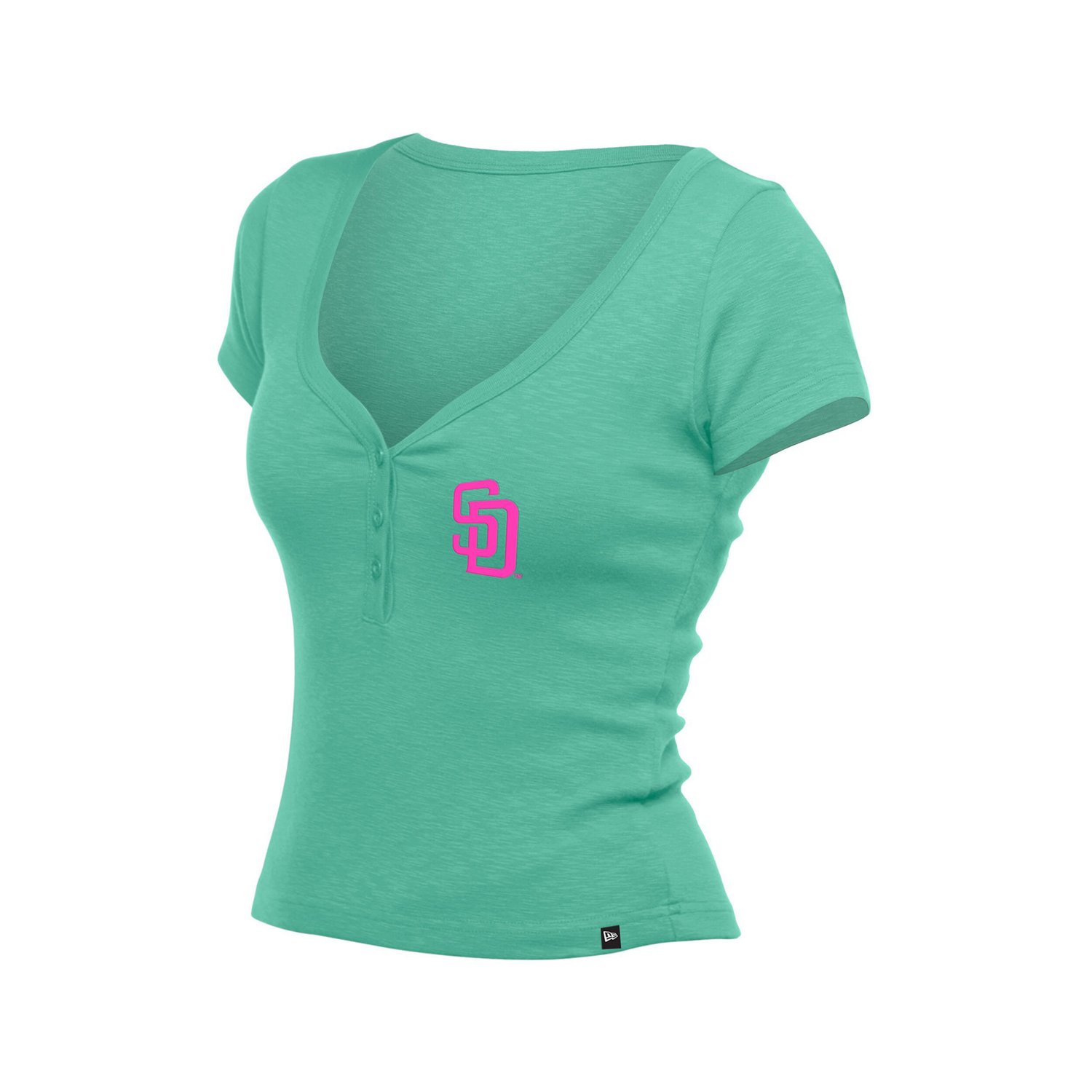 New Era San Diego Padres Cropped Summer City Connect V-Neck T-Shirt - view number 4
