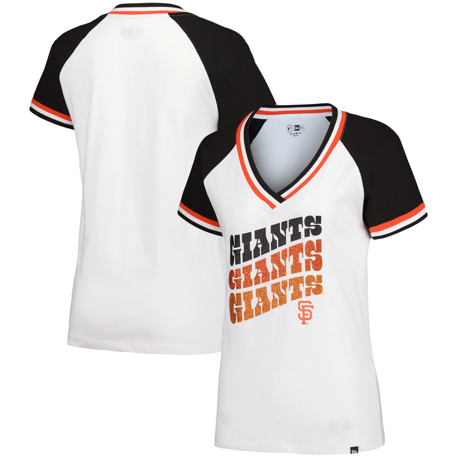 New Era San Francisco Giants Jersey Double Binding Raglan V-Neck T-Shirt