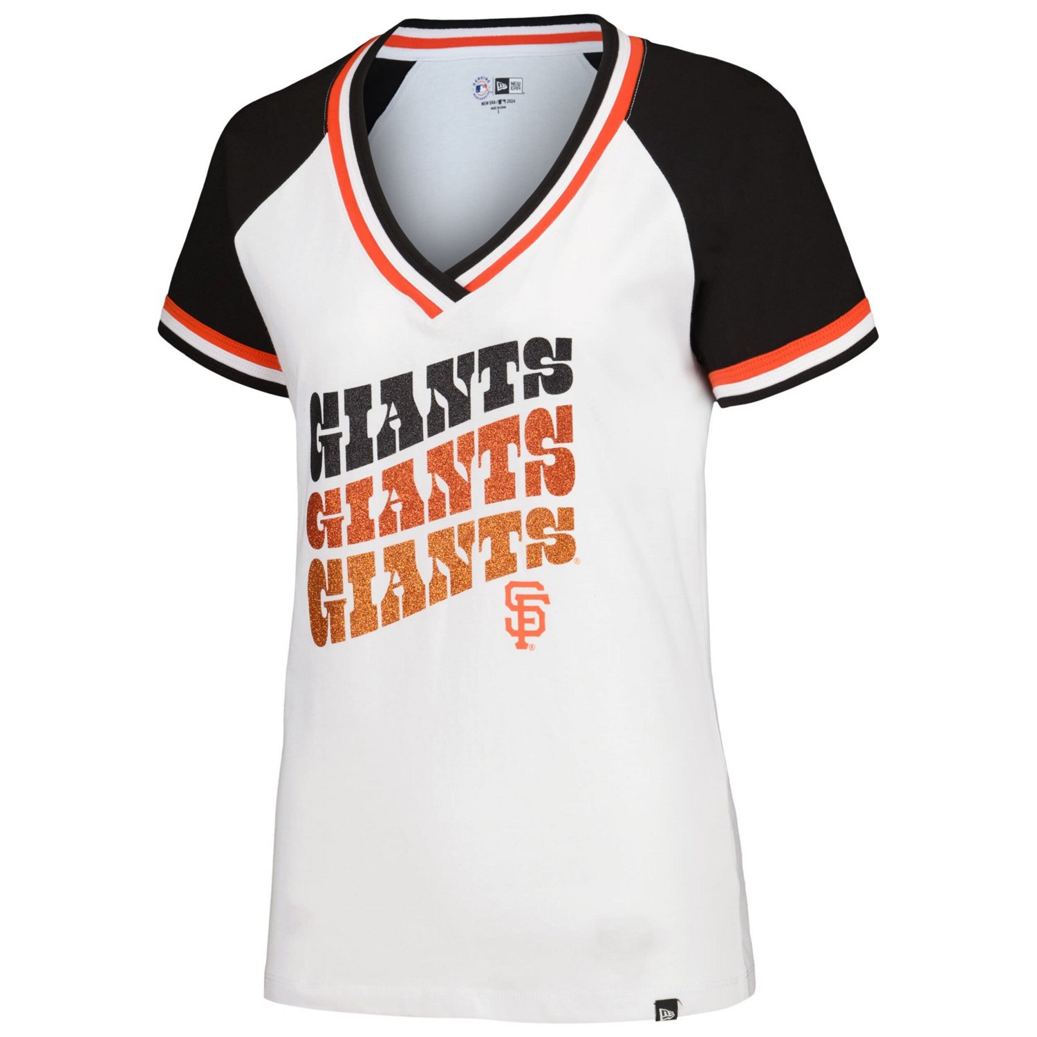 New Era San Francisco Giants Jersey Double Binding Raglan V-Neck T-Shirt - view number 2