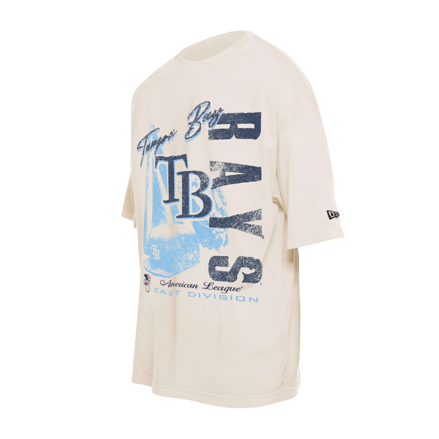 New Era Tampa Bay Rays Cooperstown Collection Oversized Throwback Distressed T-Shirt                                             - view number 2