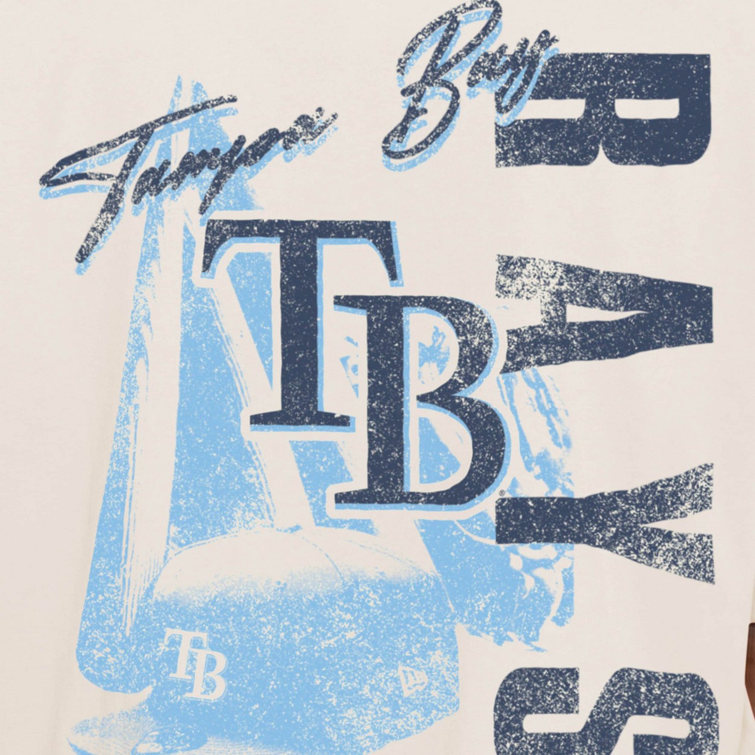 New Era Tampa Bay Rays Cooperstown Collection Oversized Throwback Distressed T-Shirt                                             - view number 4