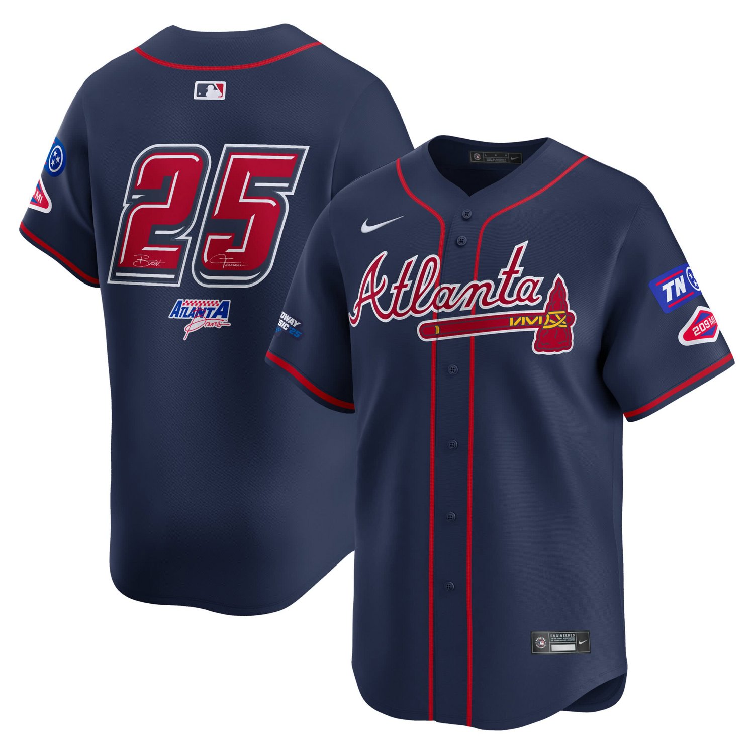Nike 25 Atlanta Braves 2025 MLB Speedway Classic Alternate Limited Jersey - view number 1