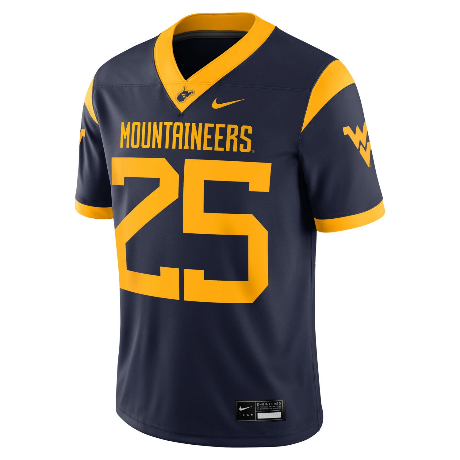 Nike 25 West Virginia Mountaineers Limited Home Game Jersey - view number 2
