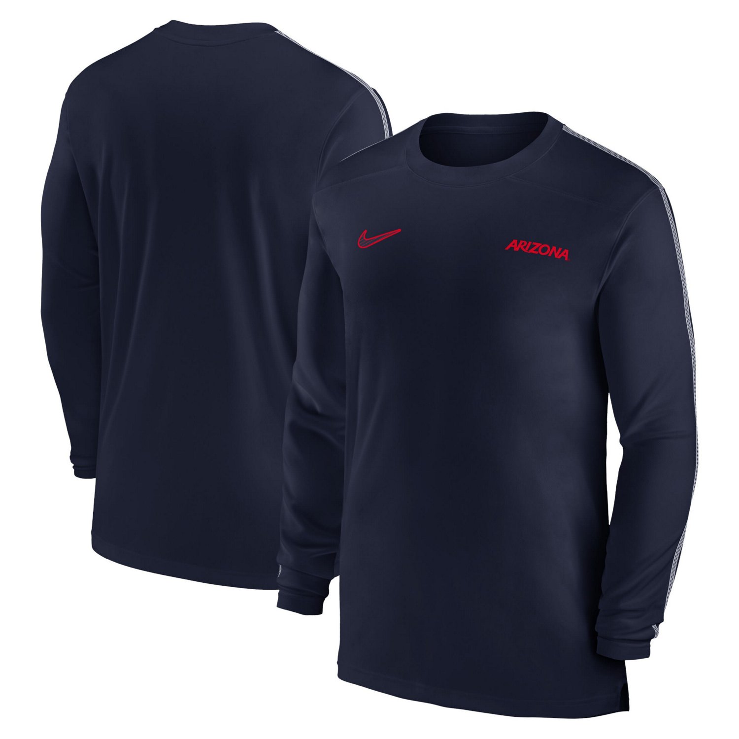 Nike Arizona Wildcats 2024 Sideline Coach UV Performance Long Sleeve T-Shirt