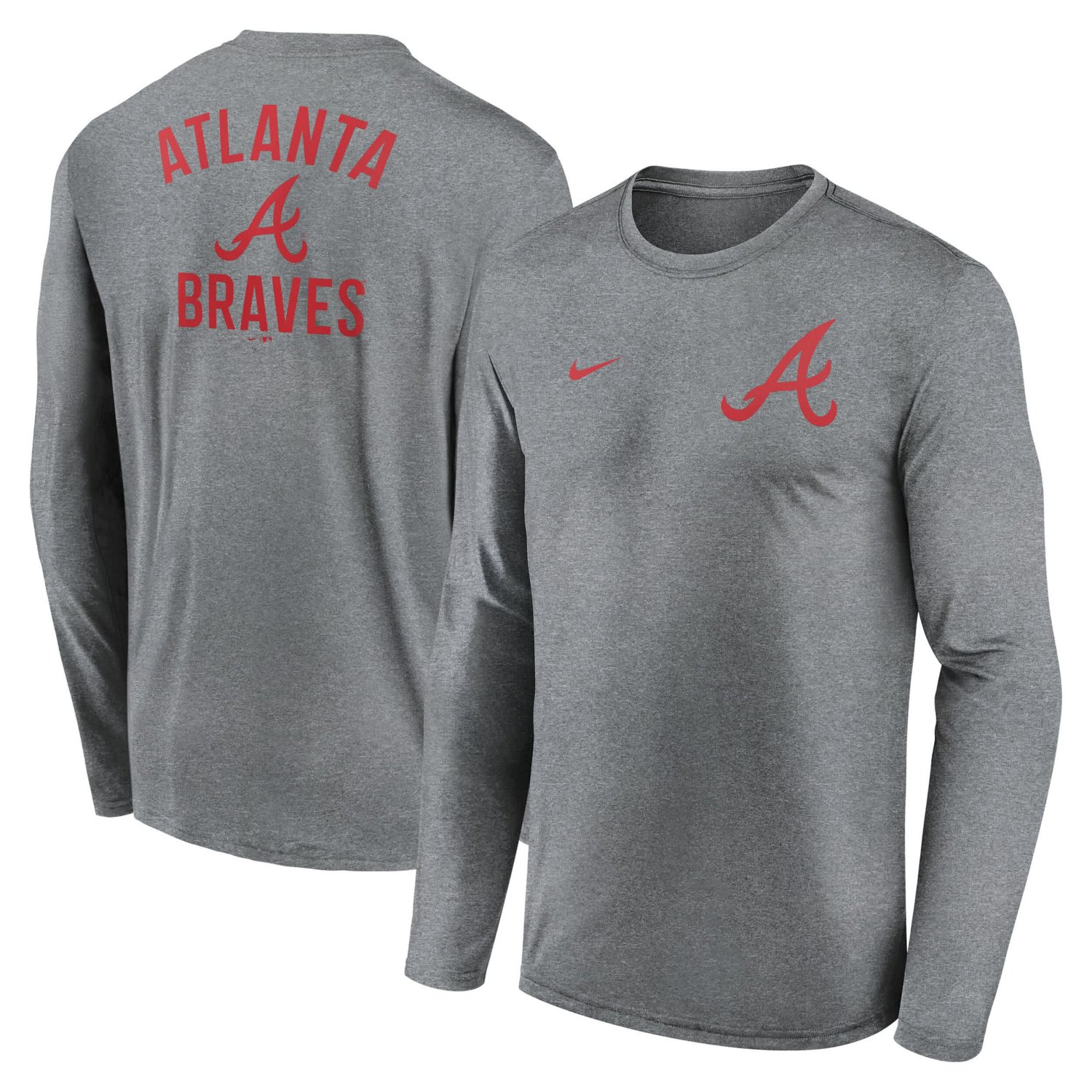 Nike Atlanta Braves 2-Hit Legend Performance Long Sleeve T-Shirt                                                                 - view number 1