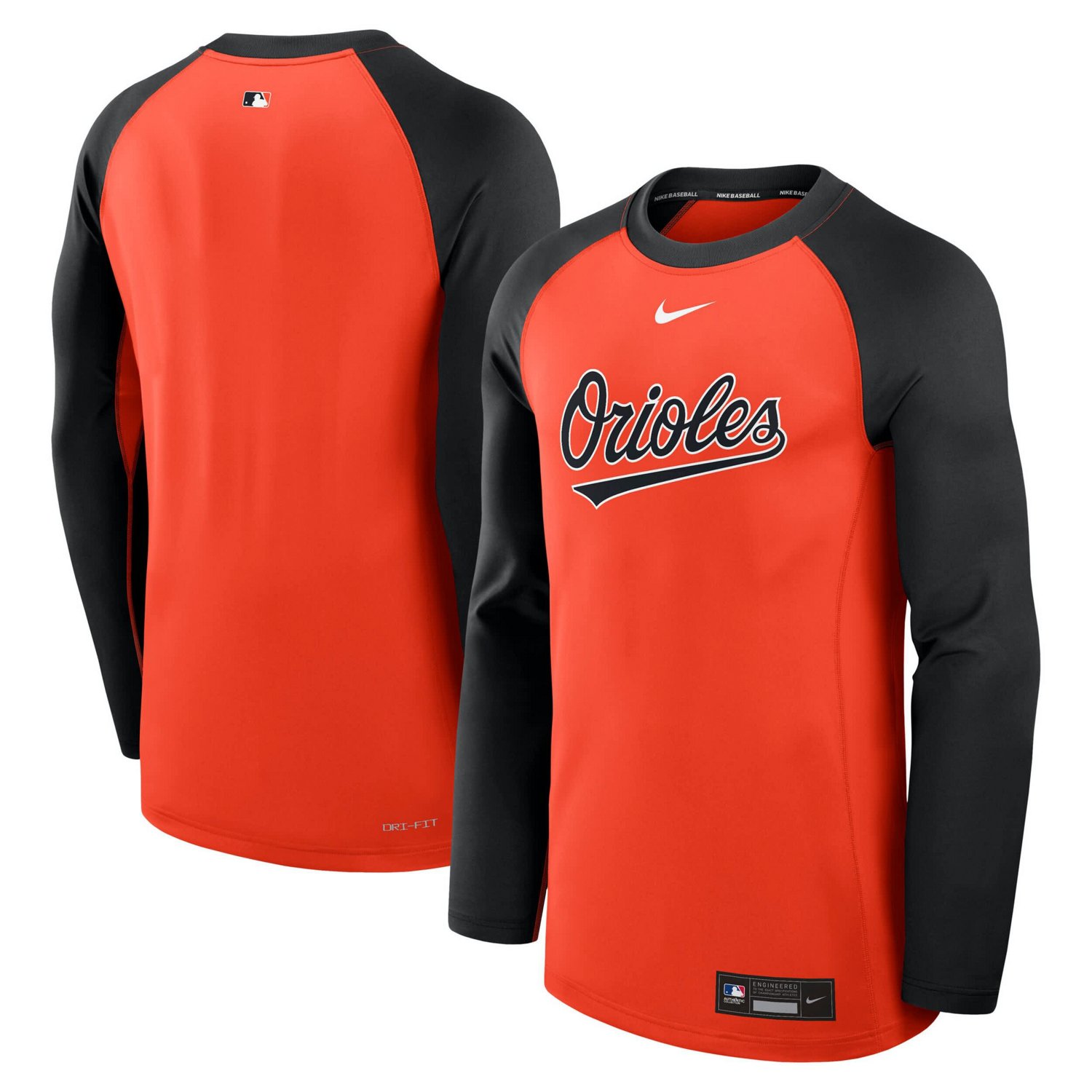 Nike Black Baltimore Orioles Authentic Collection Game Time Raglan Performance Long Sleeve T-Shirt