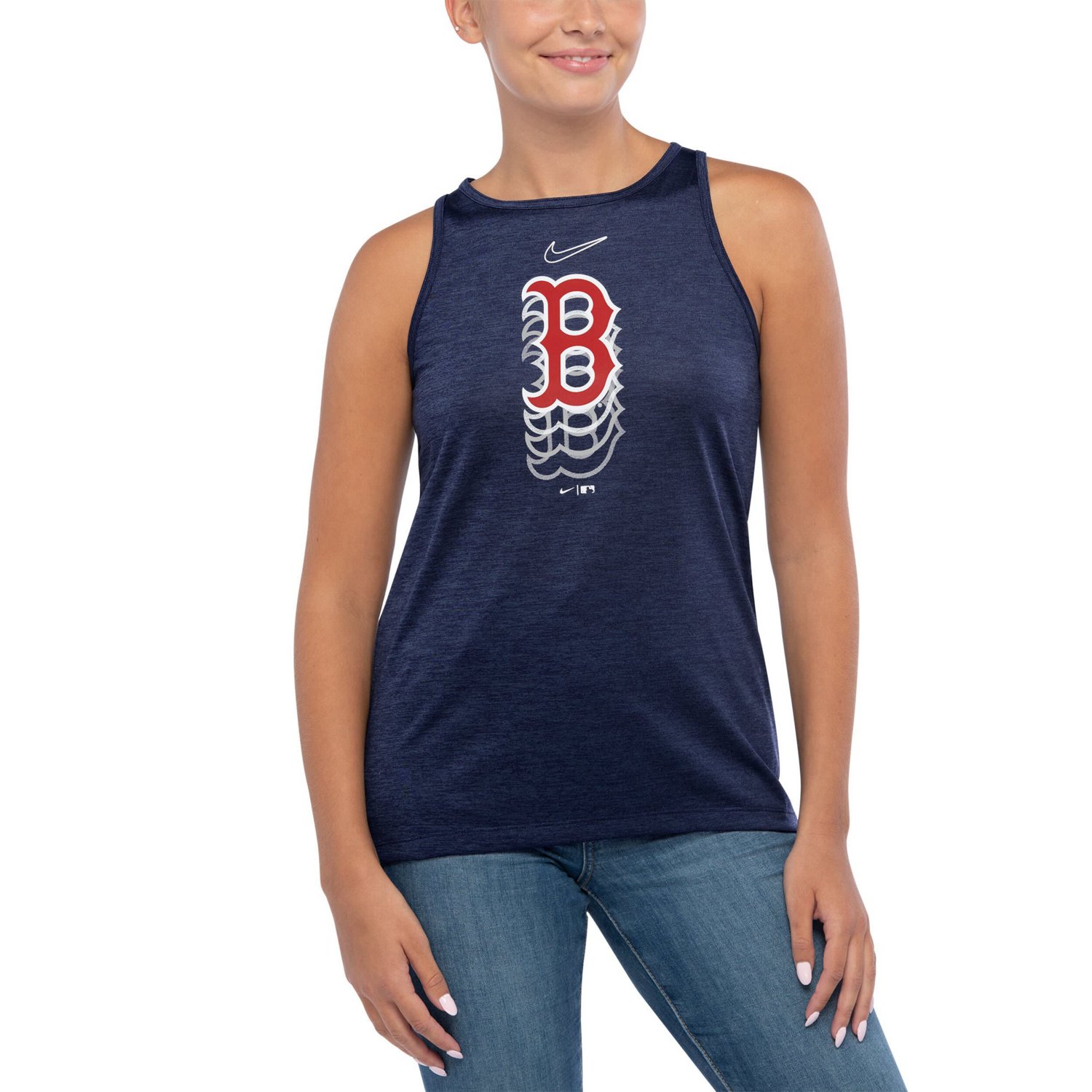 Nike Boston Red Sox Logo Fade High Neck Performance Tank Top - view number 4