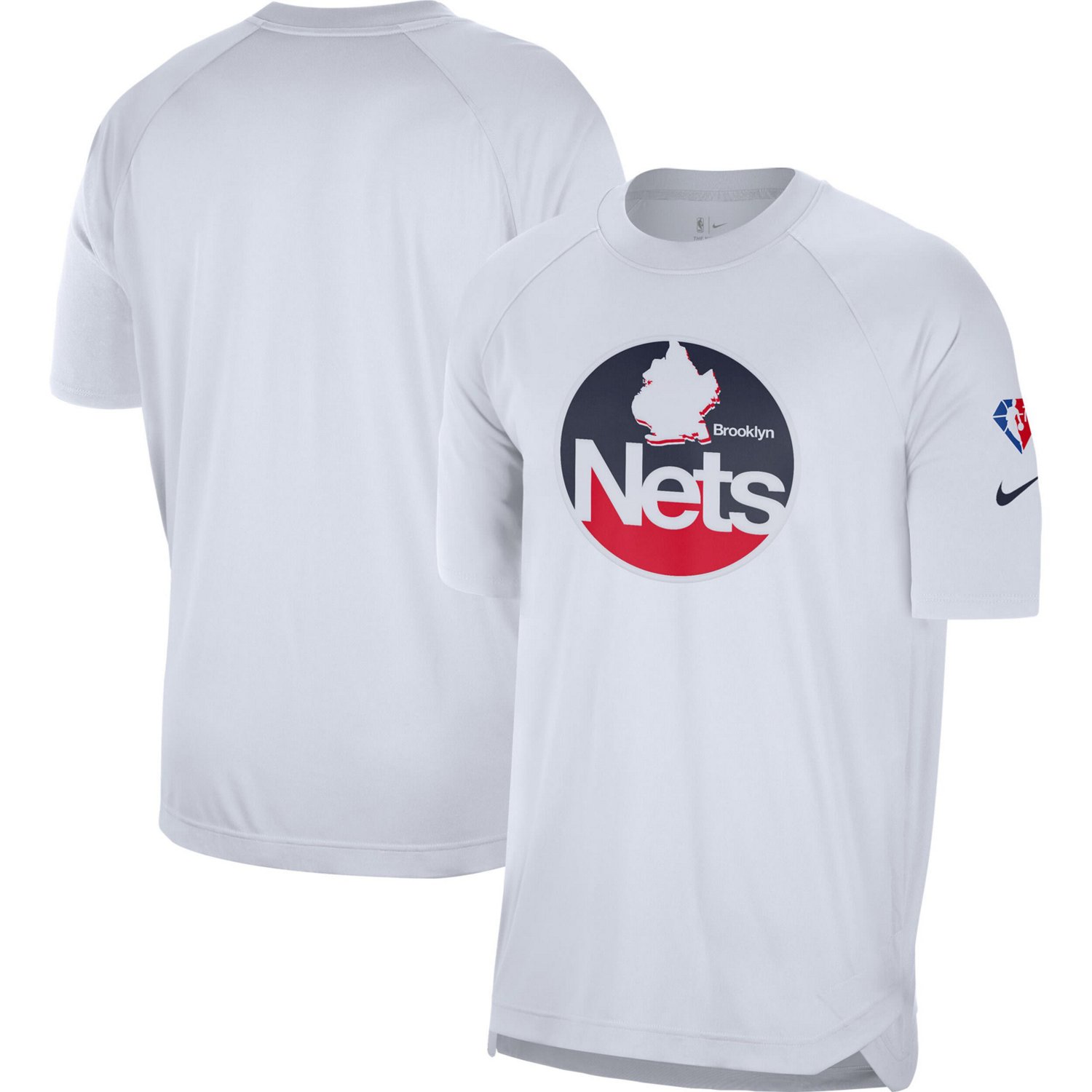 Men s Nike White Brooklyn Nets 2021 22 City Edition Pregame Warmup Shooting T Shirt Size Small