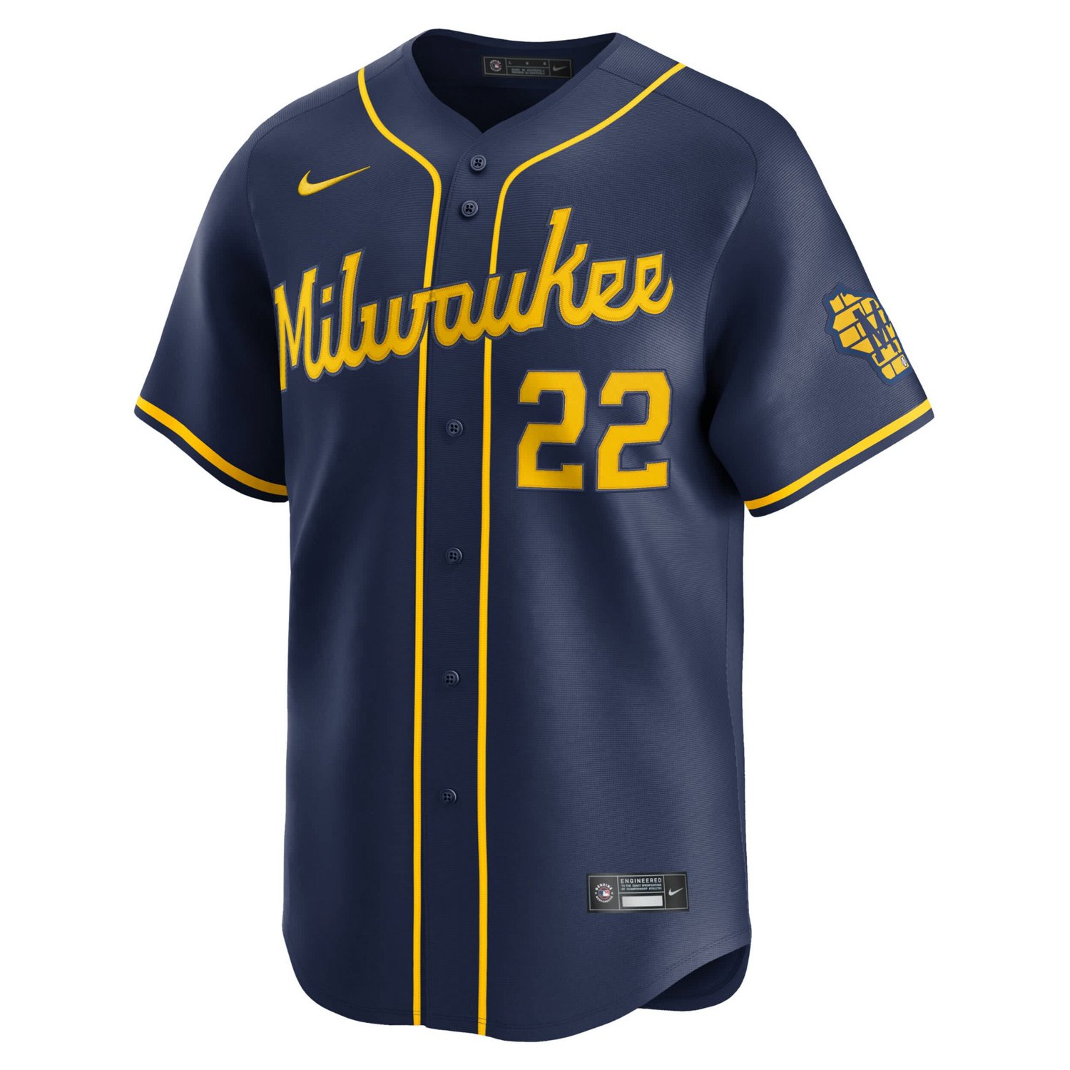 Nike Christian Yelich Milwaukee Brewers Alternate Limited Jersey - view number 2