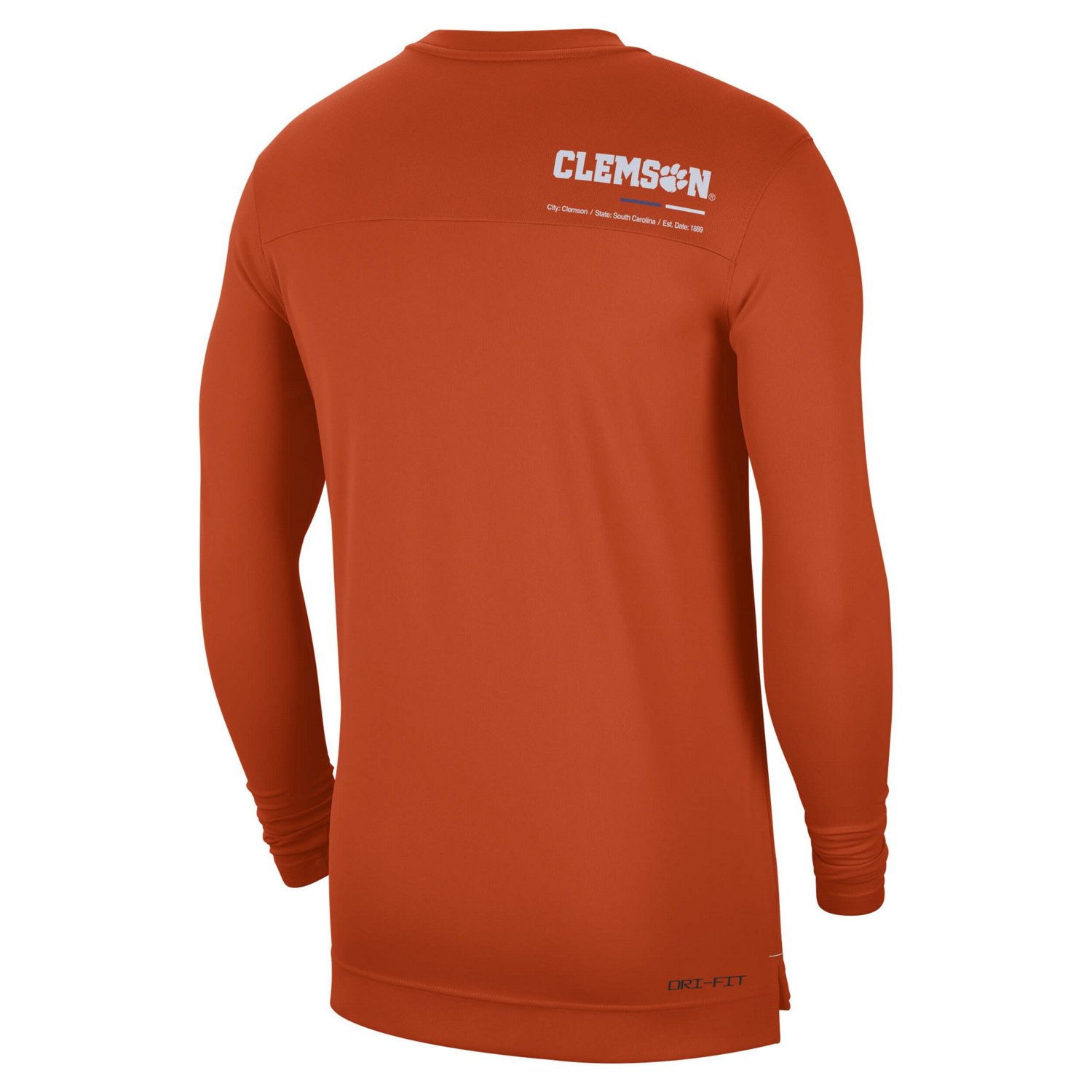 Nike Clemson Tigers 2022 Coach Performance Long Sleeve V-Neck T-Shirt                                                            - view number 3
