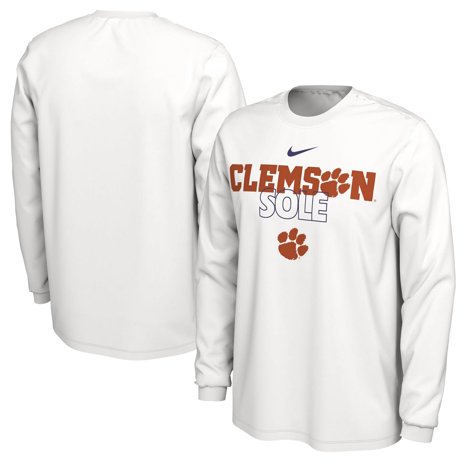 Nike Clemson Tigers 2023 On Court Bench Long Sleeve T Shirt Academy