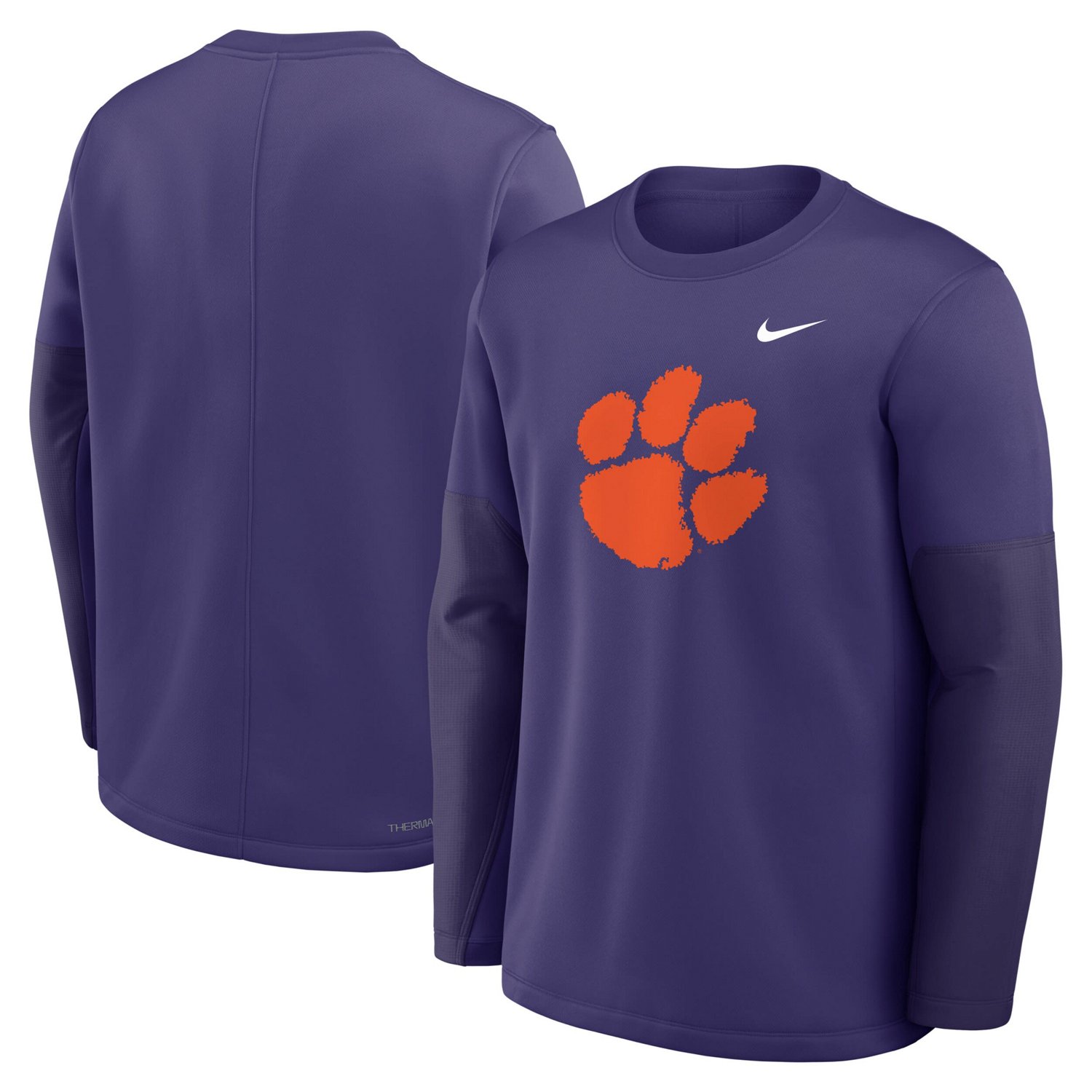 Nike Clemson Tigers 2025 Sideline Coach Therma-FIT Long Sleeve T-Shirt - view number 4