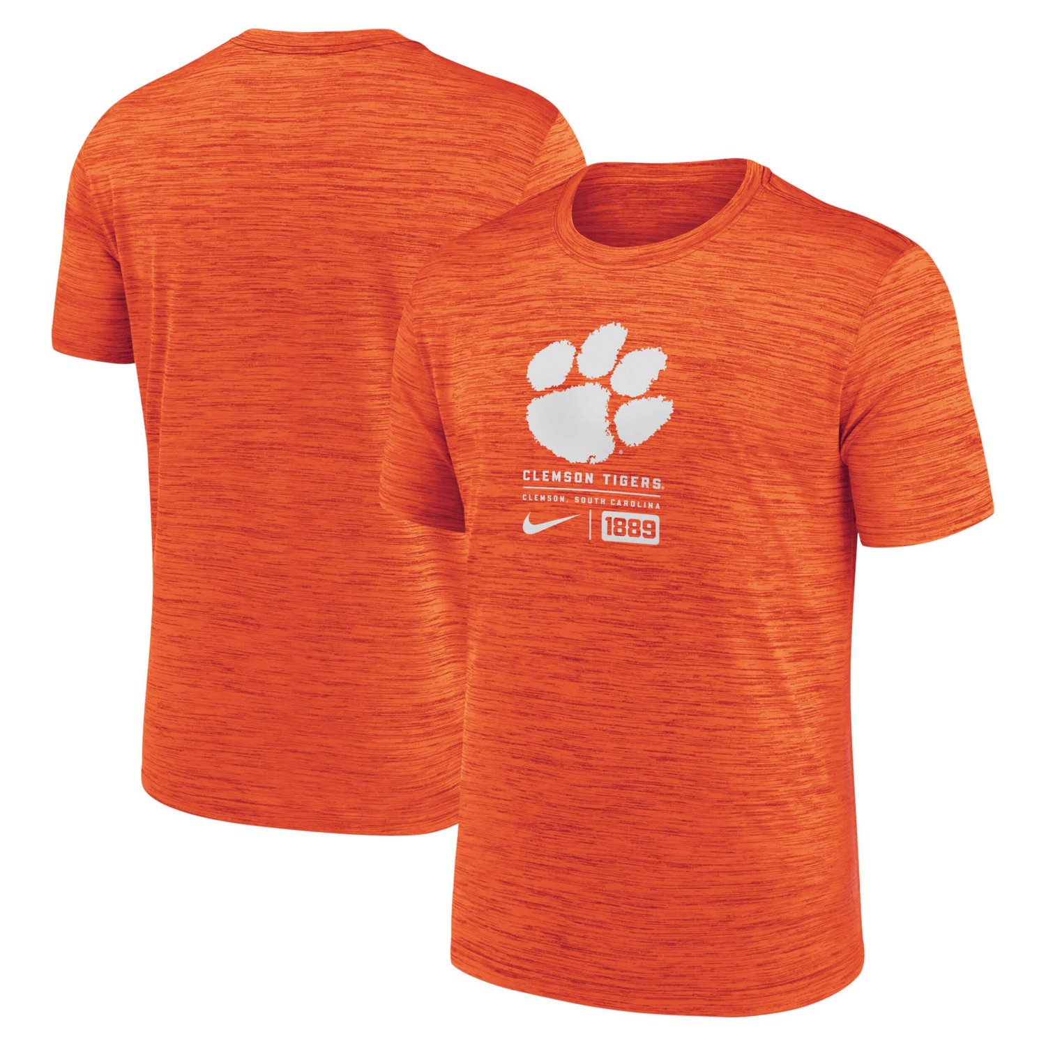 Nike Clemson Tigers Campus Center Block Velocity Performance T-Shirt