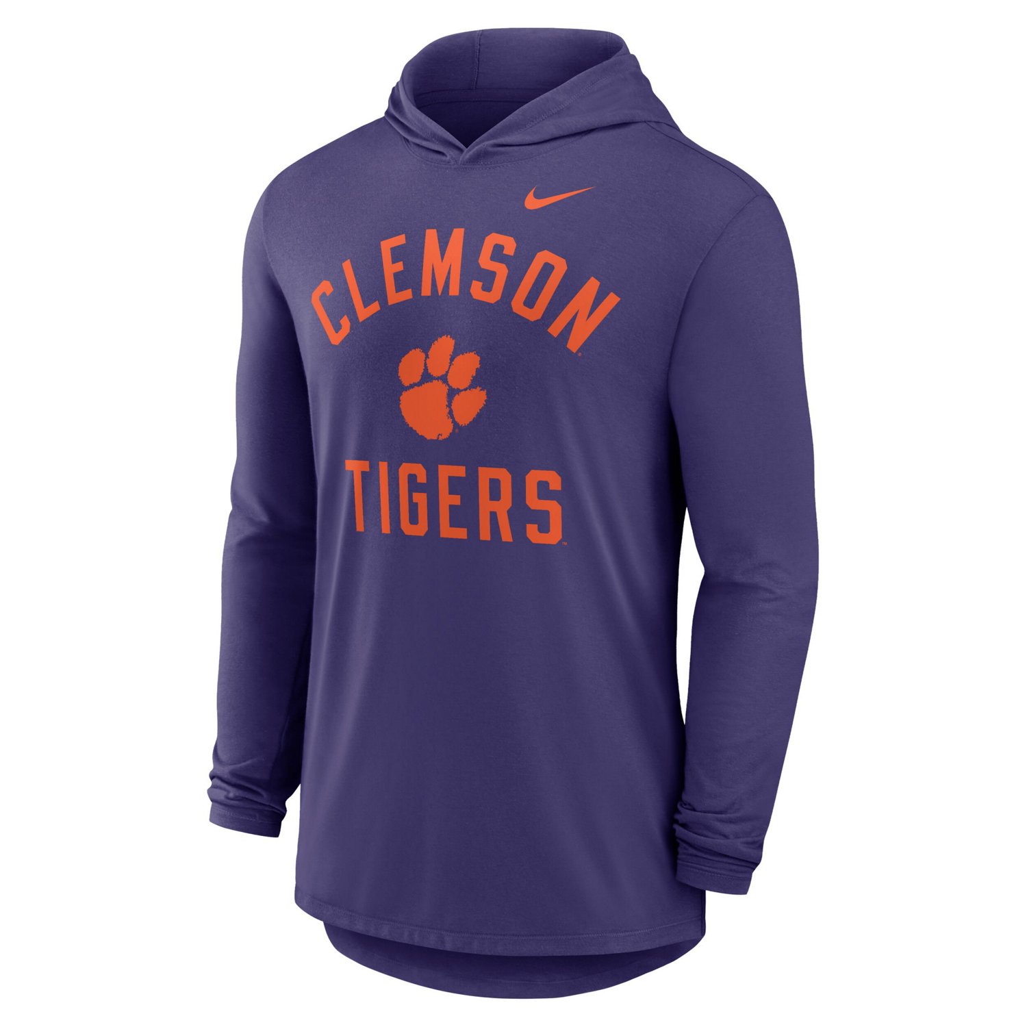 Nike Clemson Tigers Classic Arch Tri-Blend Dri-FIT Long Sleeve Hoodie T-Shirt - view number 2