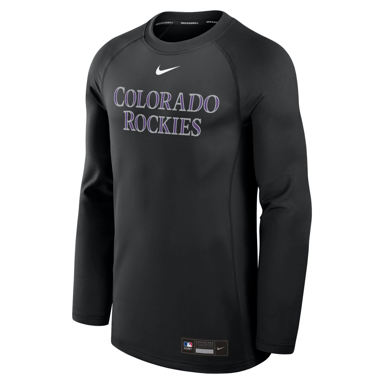Nike Colorado Rockies Authentic Collection Game Time Raglan Performance Long Sleeve T-Shirt - view number 2