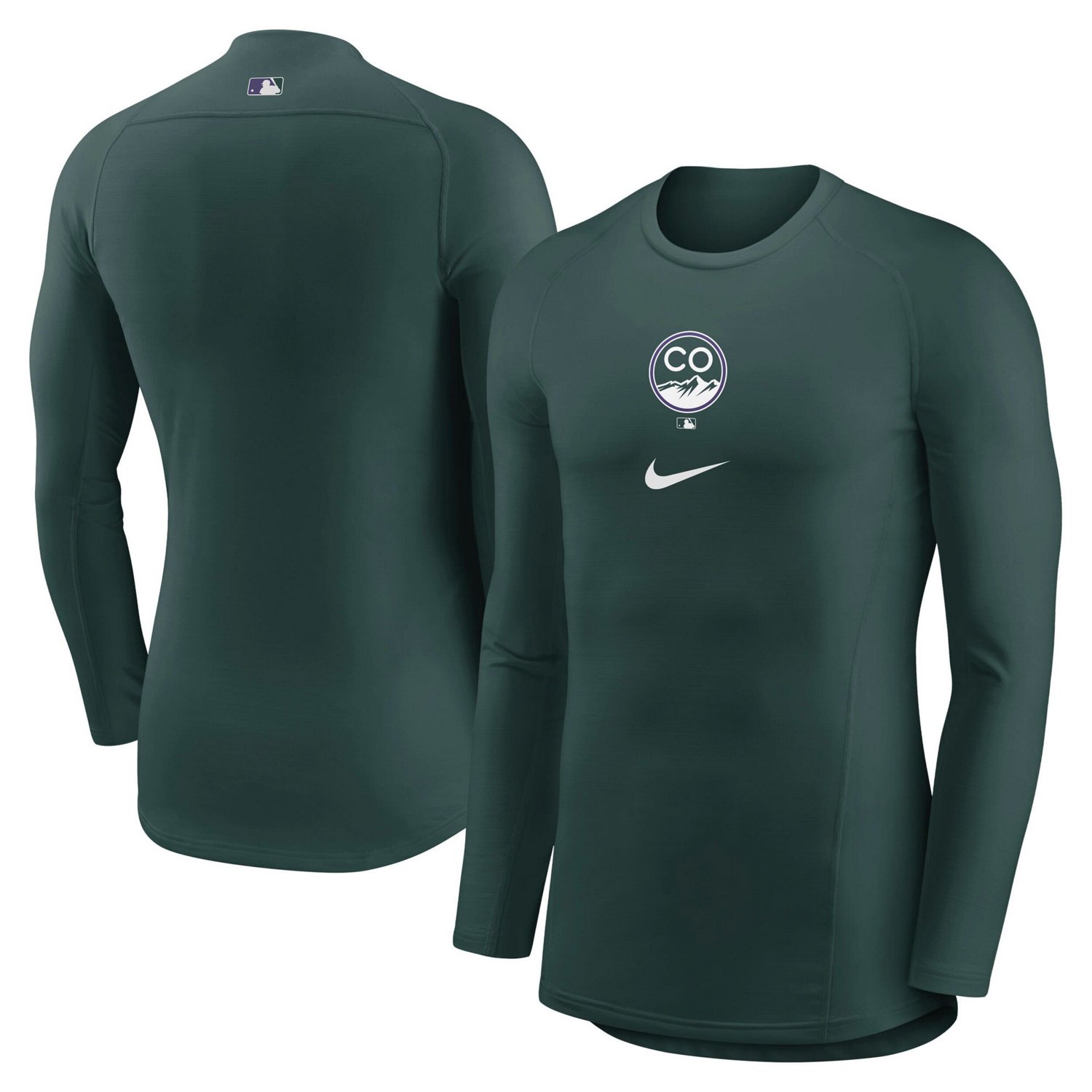 Nike Colorado Rockies City Connect Base Layer Raglan Long Sleeve Performance T-Shirt
