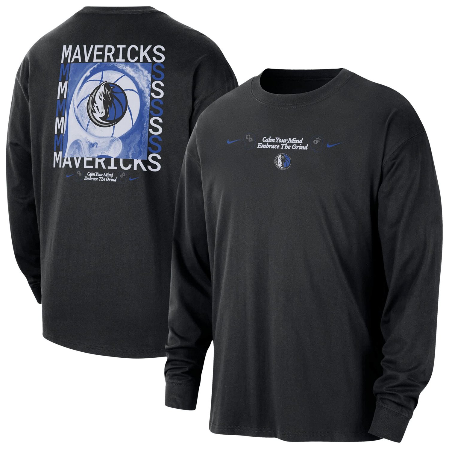 Nike Dallas Mavericks Courtside Oversized Long Sleeve T-Shirt