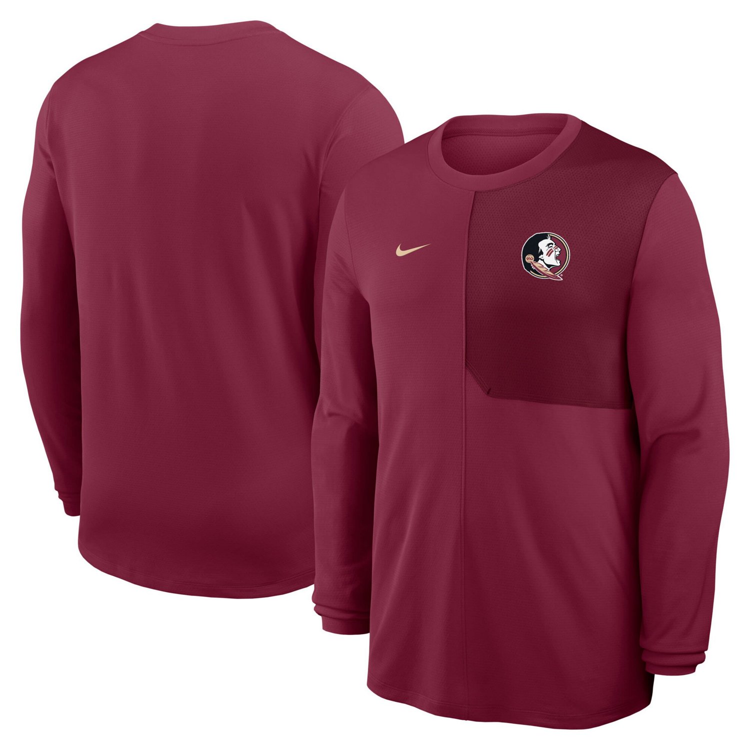 Nike Florida State Seminoles 2025 Sideline Coach UV Performance Long Sleeve T-Shirt - view number 1