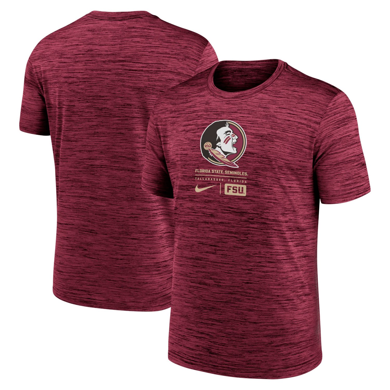 Nike Florida State Seminoles Campus Center Block Velocity Performance T-Shirt                                                    - view number 1