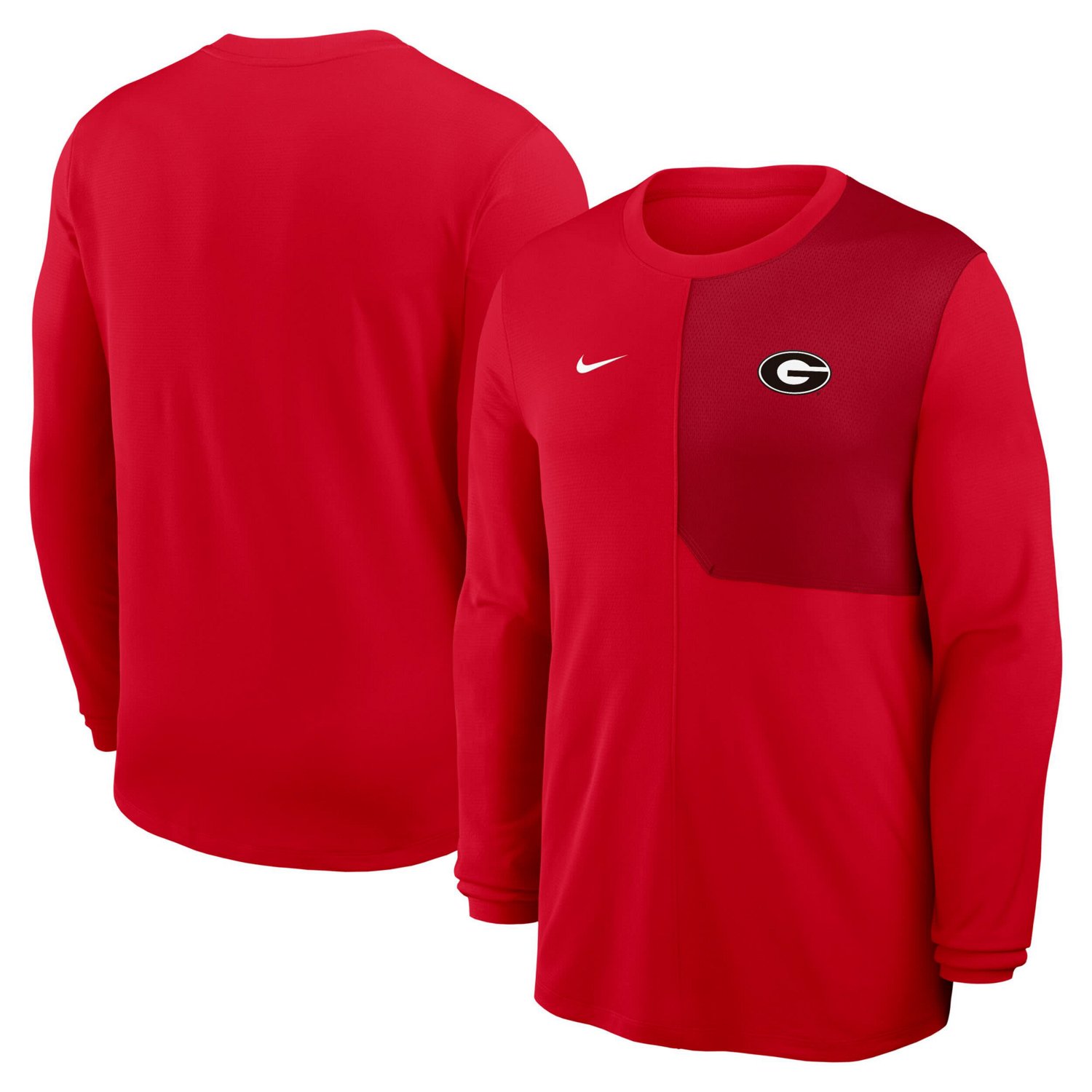 Nike Georgia Bulldogs 2025 Sideline Coach UV Performance Long Sleeve T-Shirt