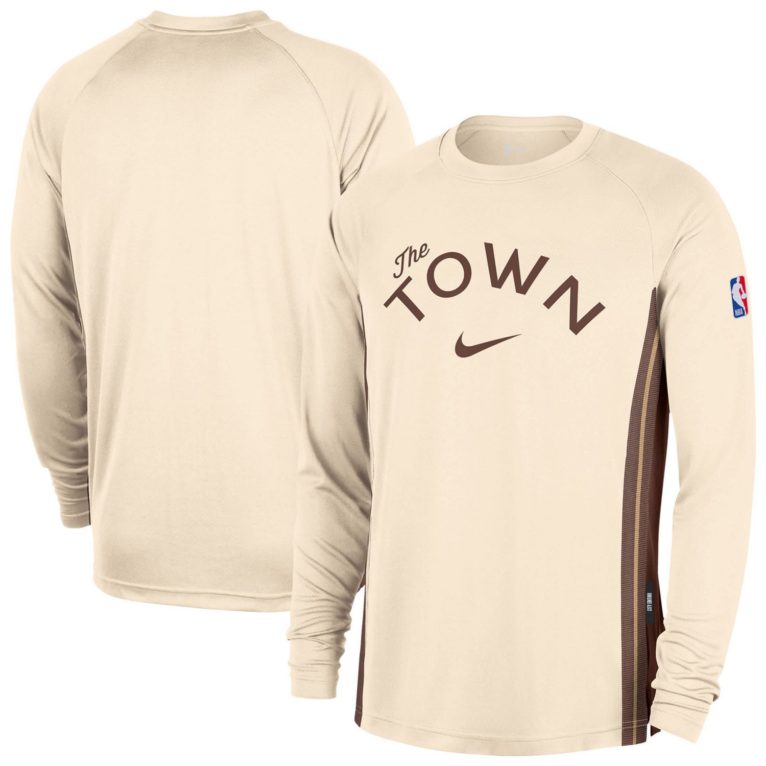 Nike Golden State Warriors 2025 26 City Edition Authentic Pregame Dri-FIT Long Sleeve Shooting T-Shirt