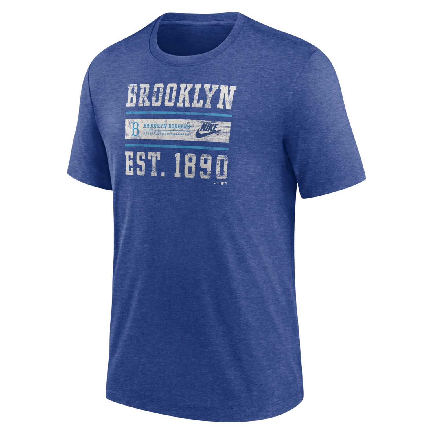 Nike Heather Brooklyn Dodgers Cooperstown Collection Local Stack Tri-Blend T-Shirt - view number 2
