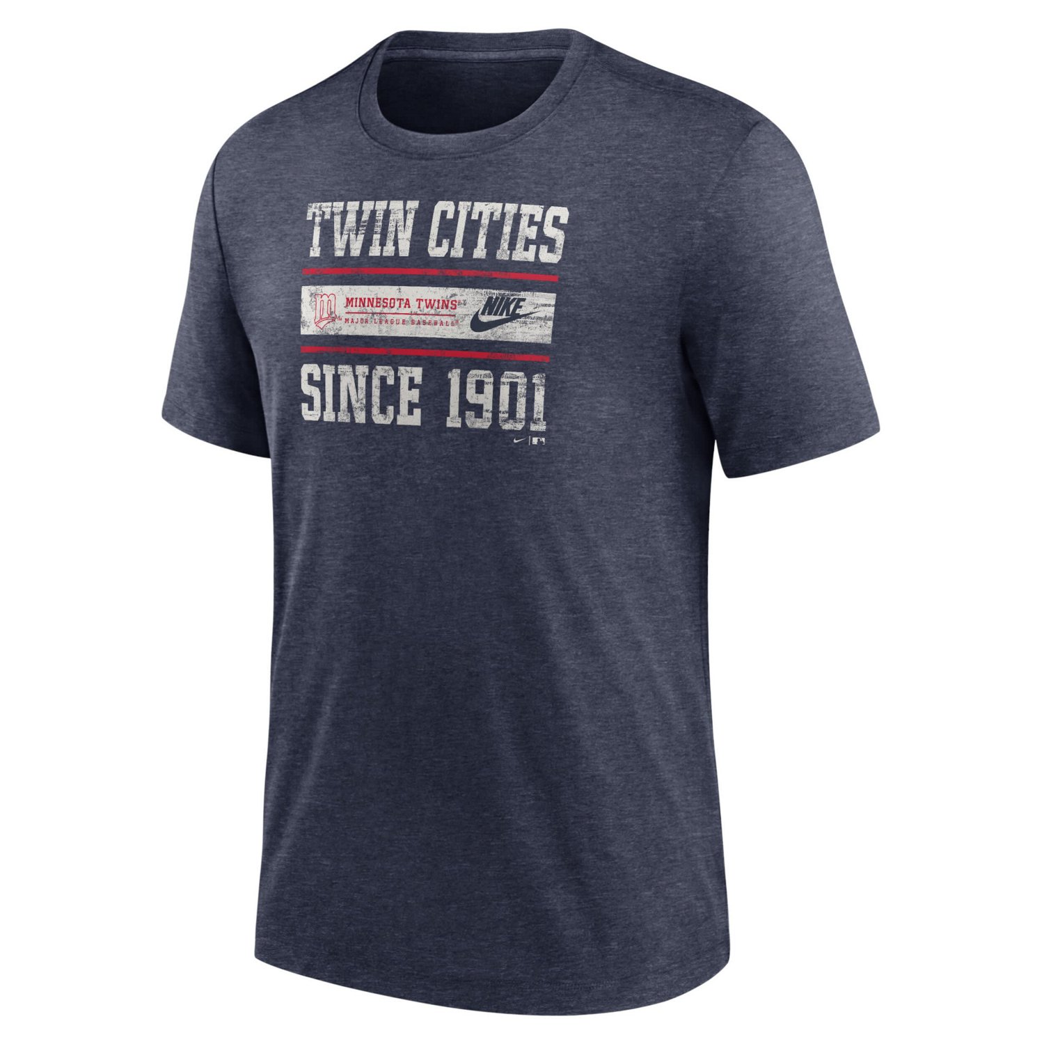 Nike Heather Minnesota Twins Cooperstown Collection Local Stack Tri-Blend T-Shirt - view number 2