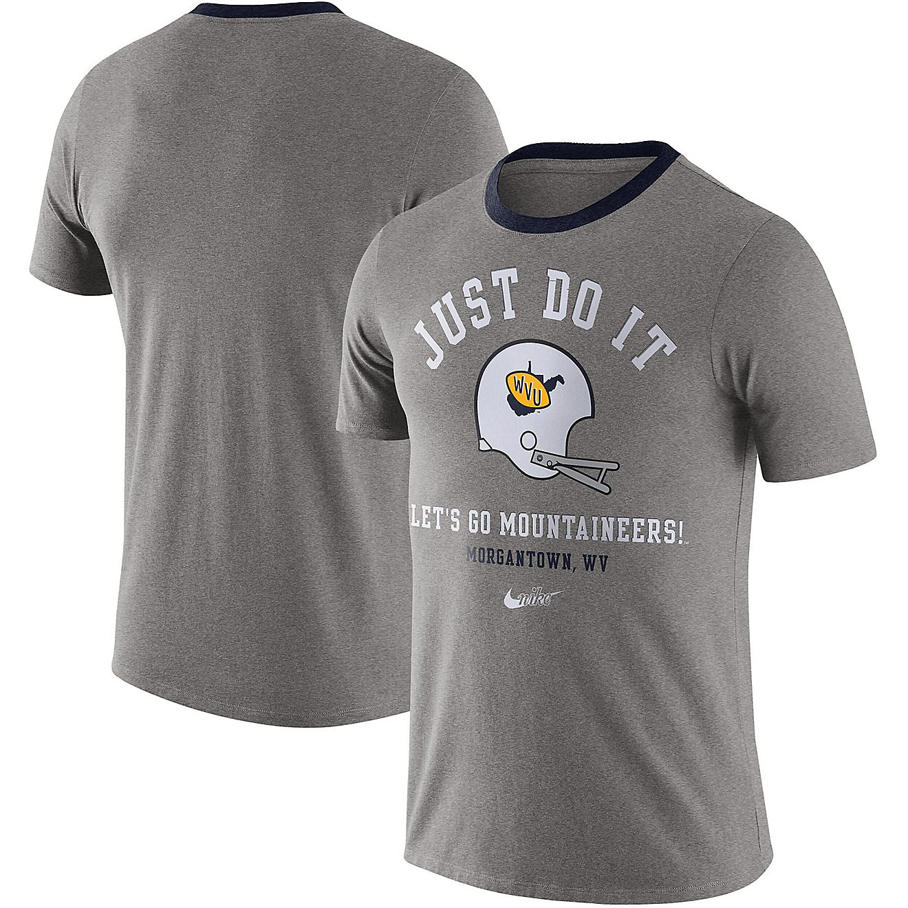 Nike Heathered Gray West Virginia Mountaineers Vault Helmet Tri-Blend T-Shirt                                                    - view number 1
