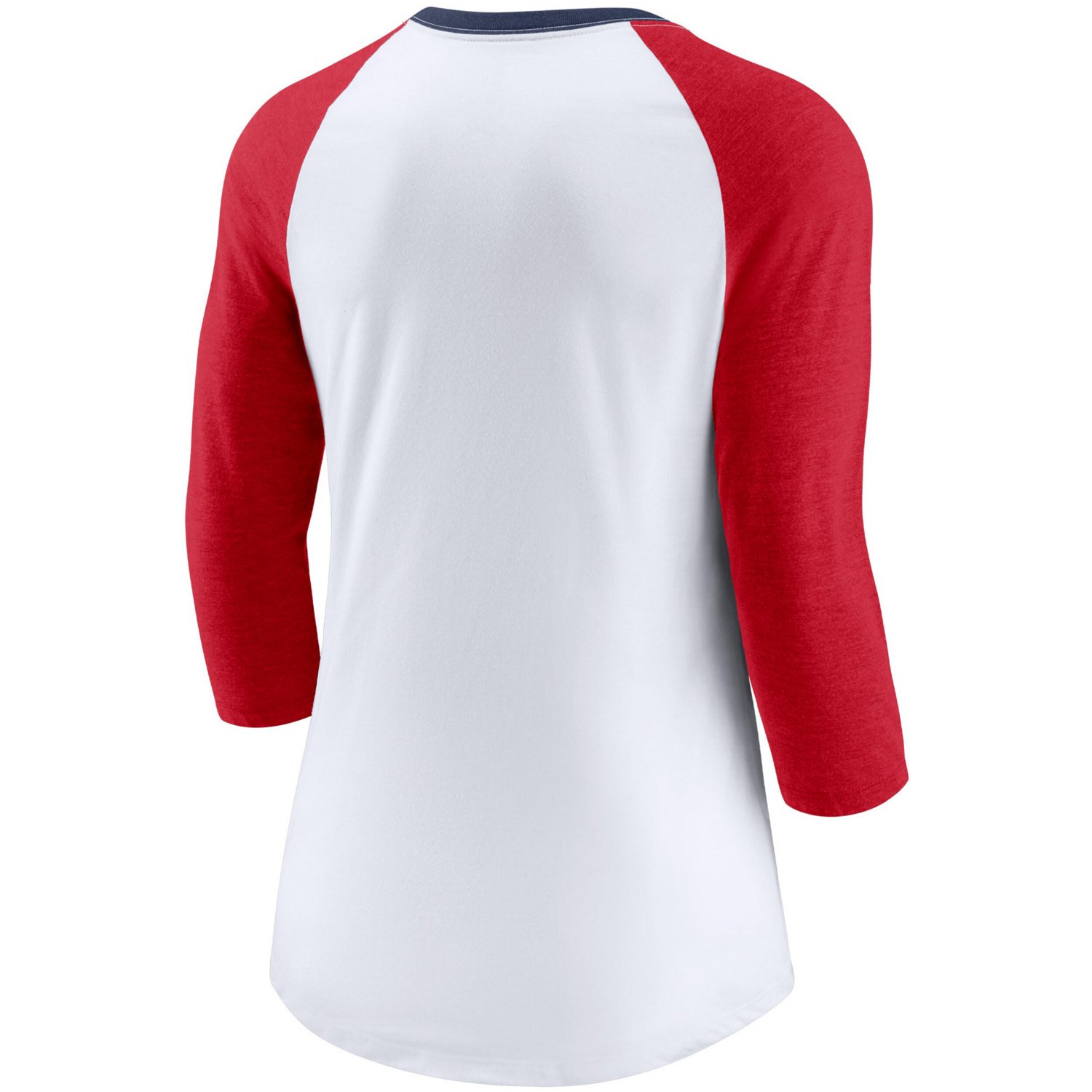 Nike /Heathered Red Los Angeles Angels Color Split Tri-Blend 3/4-Sleeve Raglan T-Shirt - view number 3