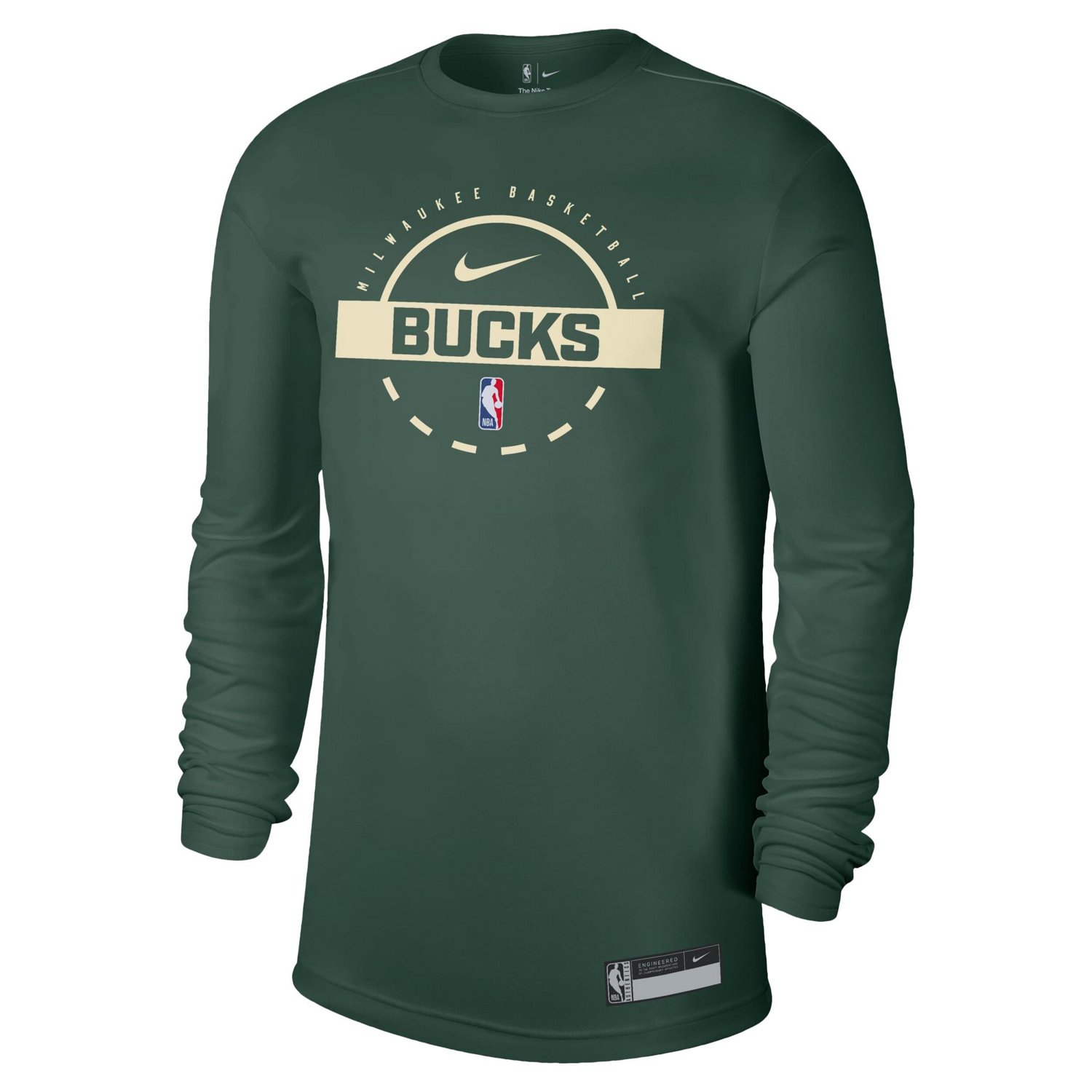 Nike Hunter Milwaukee Bucks 2025 26 On-Court Flare Dri-FIT Practice Long Sleeve Tri-Blend T-Shirt - view number 2