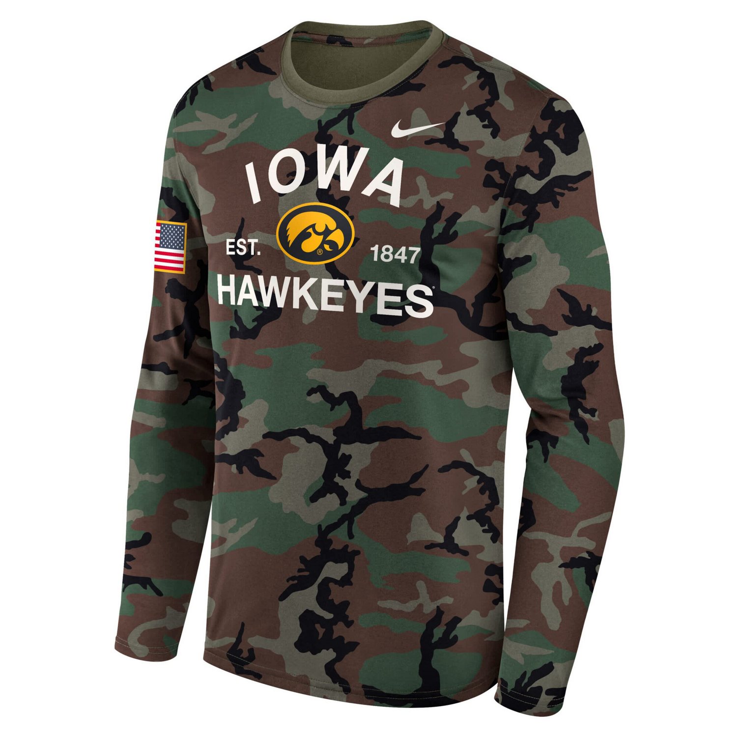 Nike Iowa Hawkeyes 2025 Military Appreciation Legend Dri-FIT Long Sleeve T-Shirt - view number 2