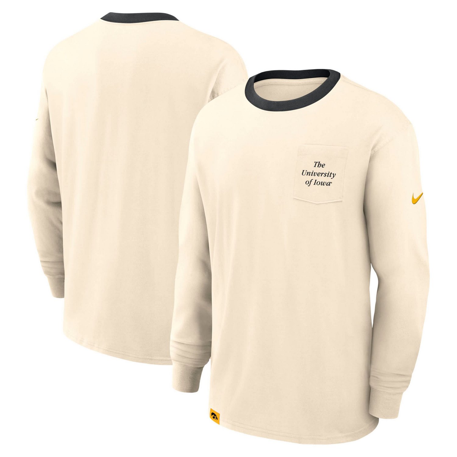 Nike Iowa Hawkeyes Athletic Prep Max90 Pocket Logo Long Sleeve T-Shirt