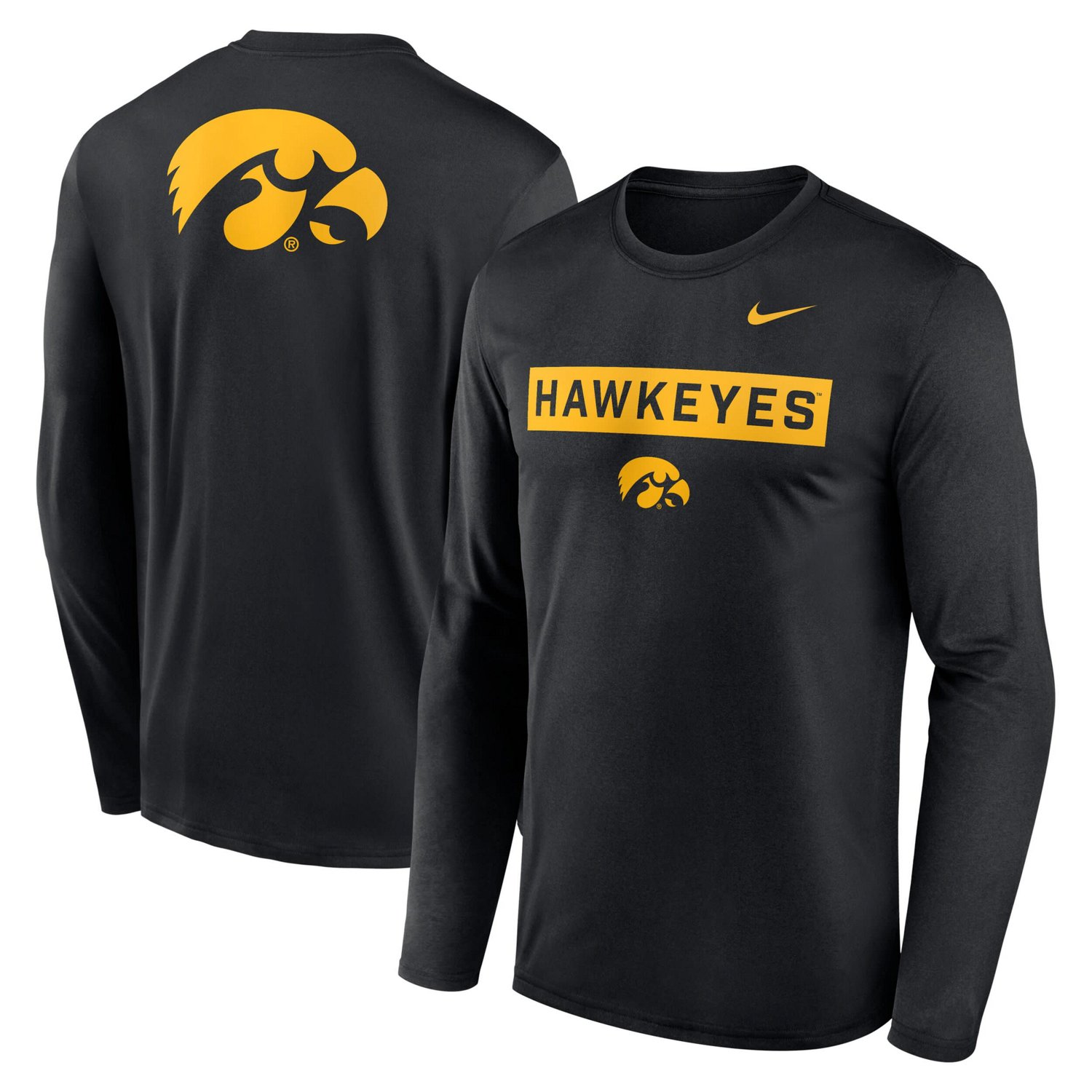Nike Iowa Hawkeyes Primetime Campus 2-Hit Legend Dri-FIT Long Sleeve T-Shirt