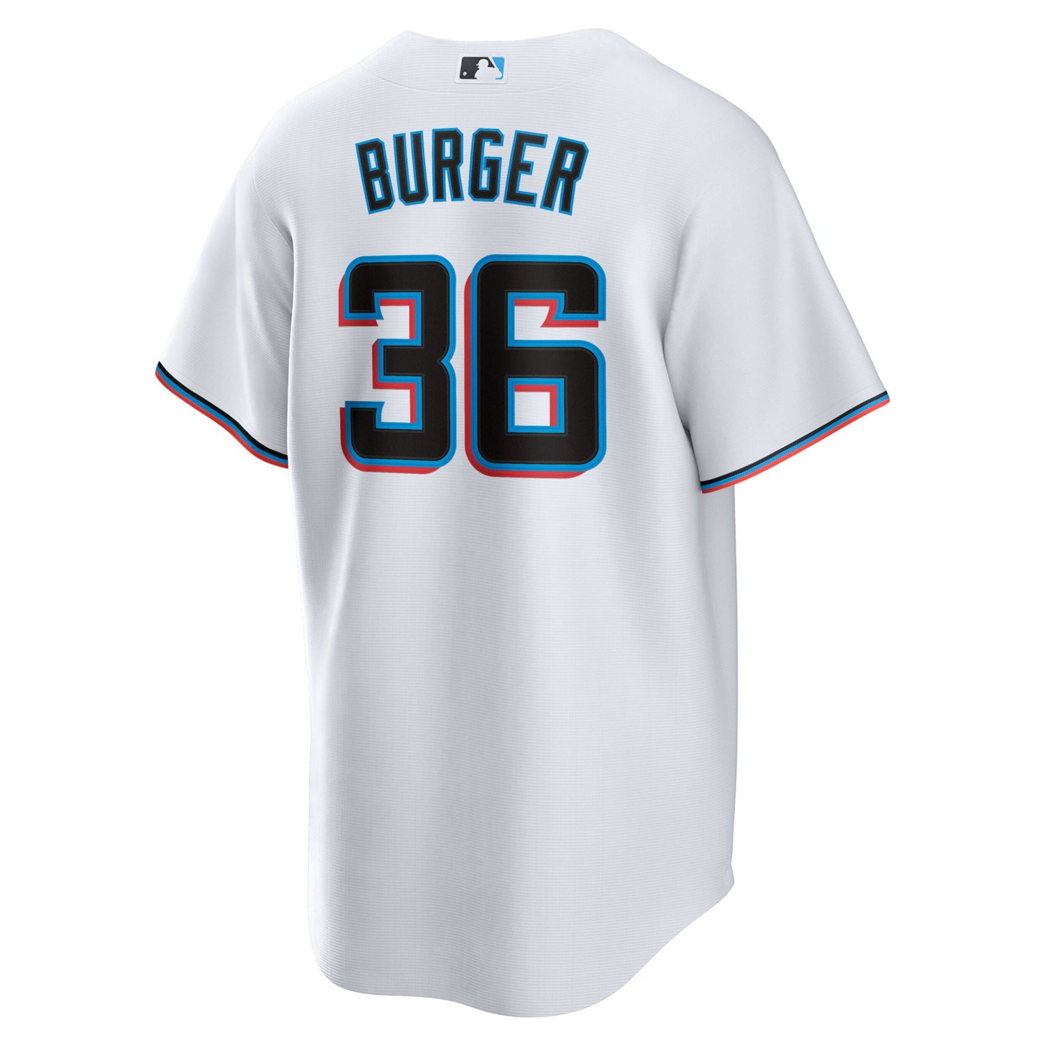Nike Jake Burger Miami Marlins Home Replica Team Jersey - view number 3