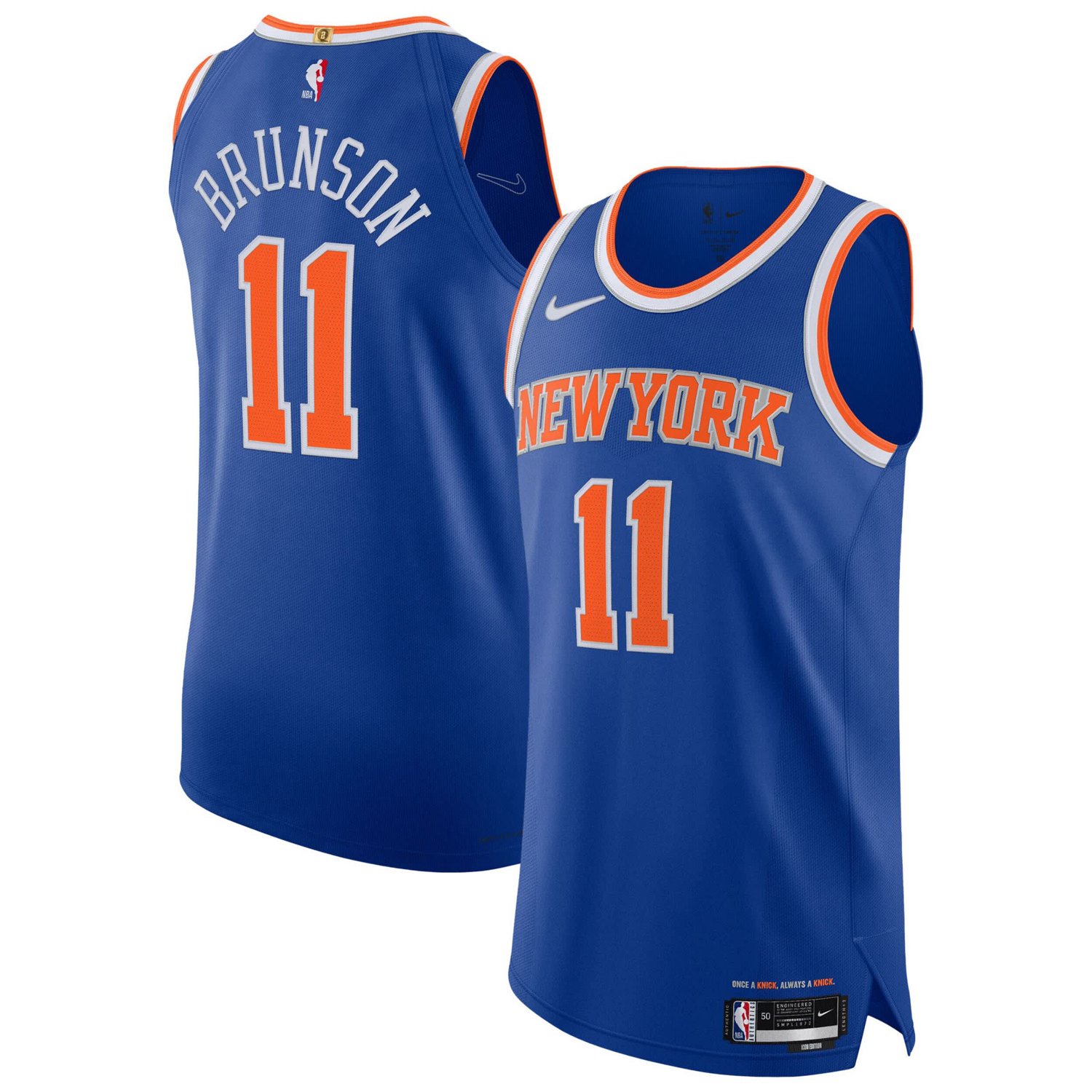 Nike Jalen Brunson New York Knicks Authentic Player Jersey - Icon Edition