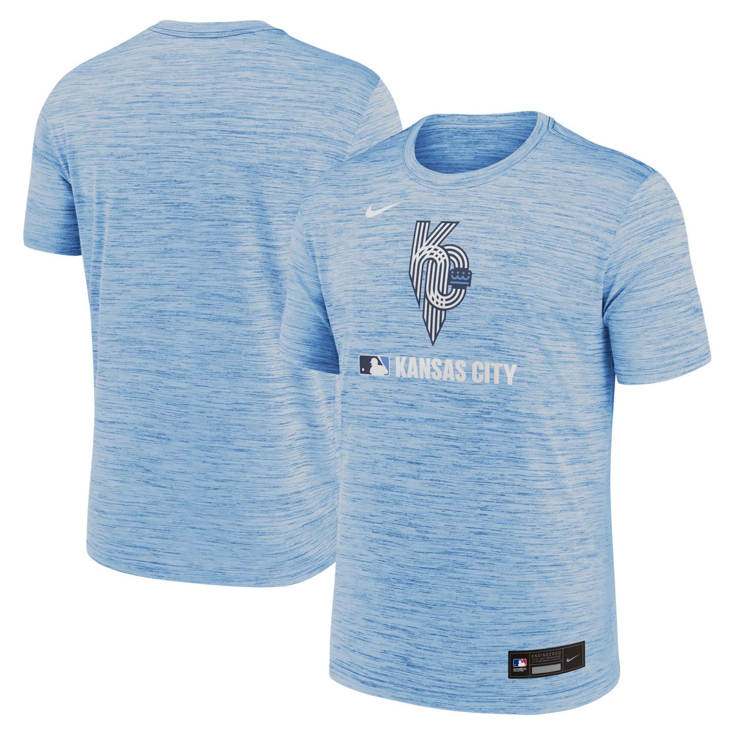 Nike Light Kansas City Royals 2025 City Connect Authentic Collection Velocity Performance T-Shirt                               