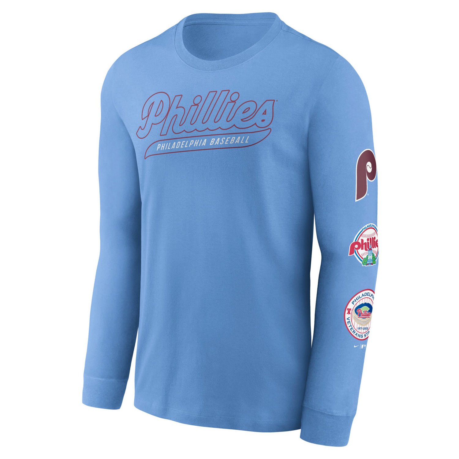 Nike Light Philadelphia Phillies Cooperstown Collection Knockout Long Sleeve T-Shirt