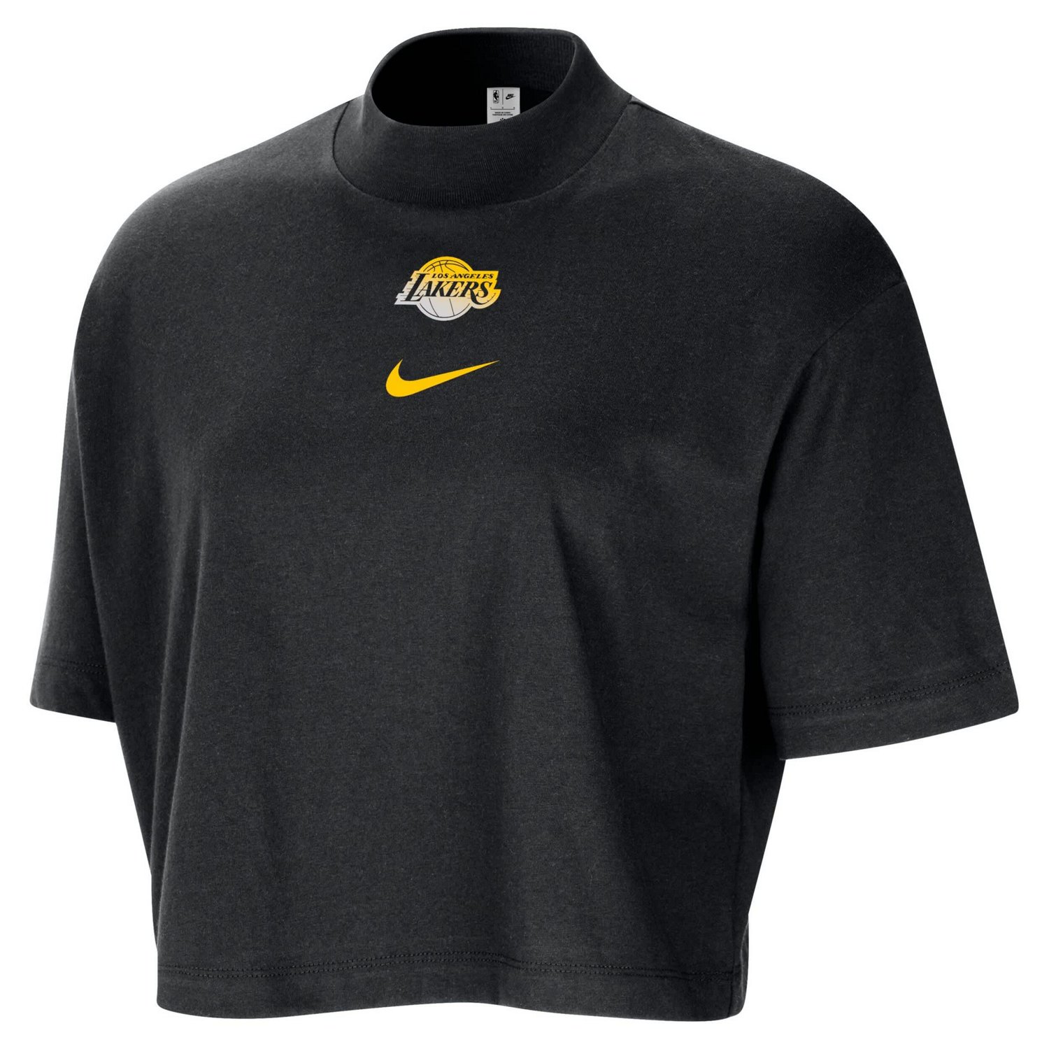 Nike Los Angeles Lakers Courtside Mock Neck Loose Fit Cropped T-Shirt - view number 2